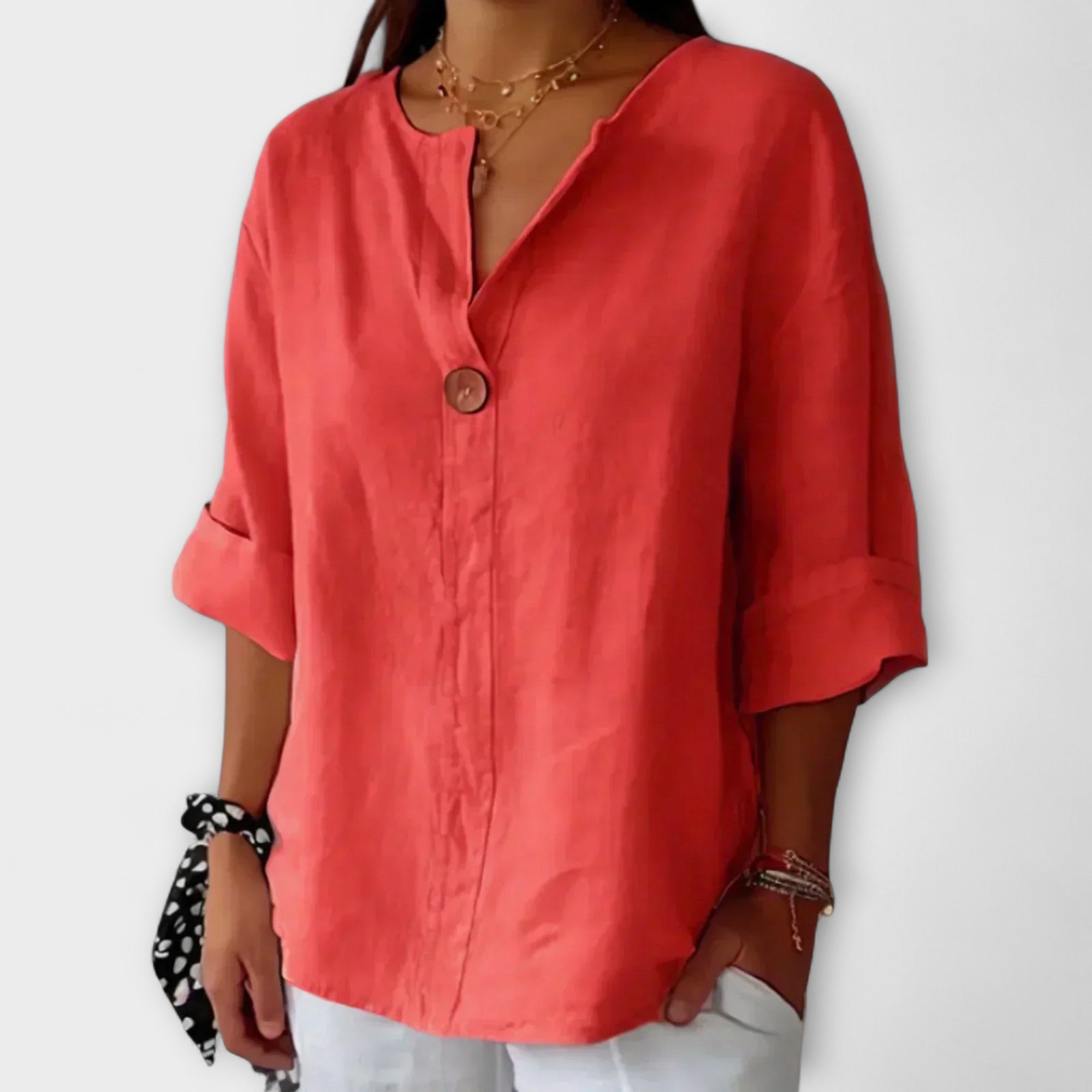 Nicole | Stilig Bluse med V|Uttak