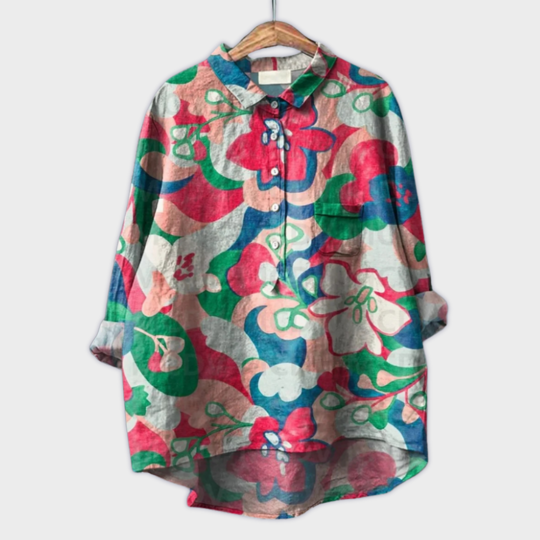 Magdalena | Håndlaget Bluse for Kvinner med Blomsterdesign