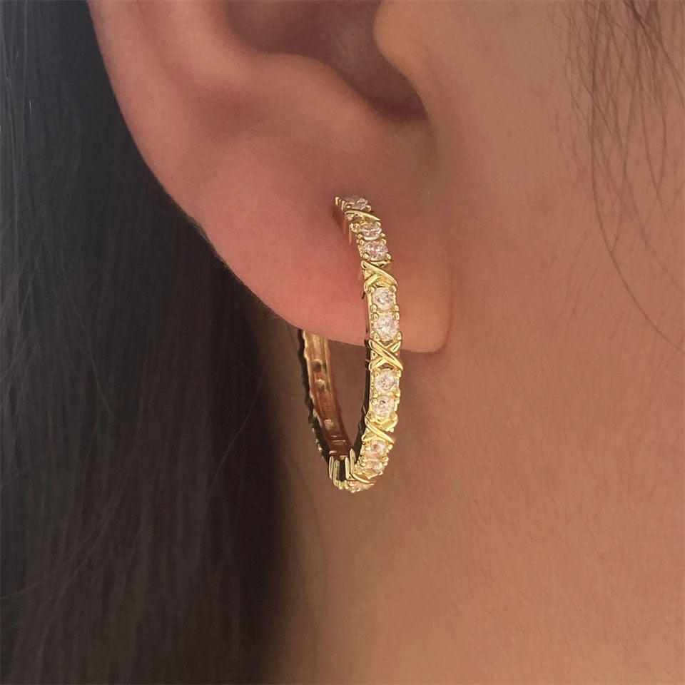 Aurelisse | Zirkonia Kors Øredobber 18K Gull
