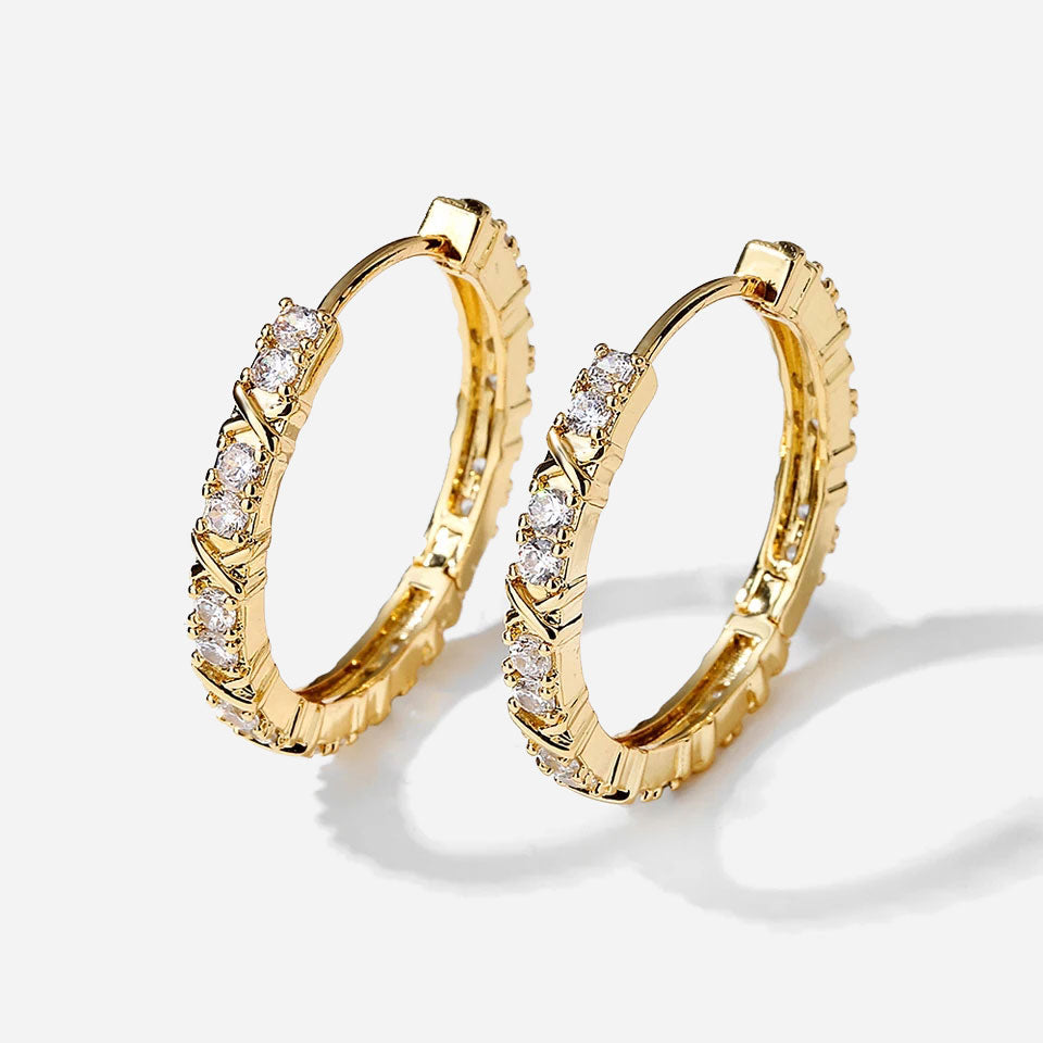 Aurelisse | Zirkonia Kors Øredobber 18K Gull