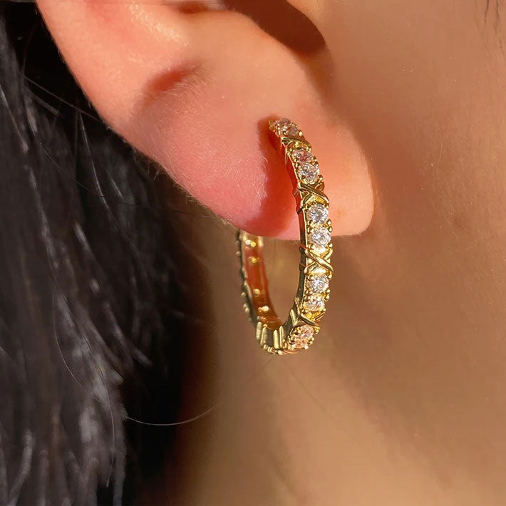 Aurelisse | Zirkonia Kors Øredobber 18K Gull