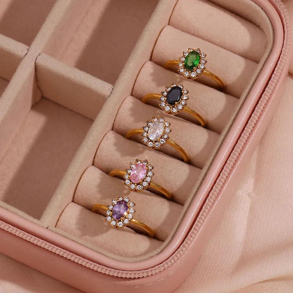 Amaryelle | Grønn Zirkonia Ring 18K Gull