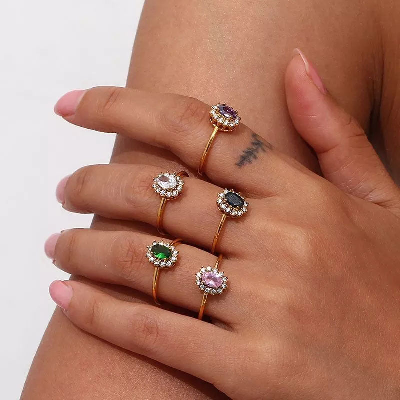 Amaryelle | Grønn Zirkonia Ring 18K Gull