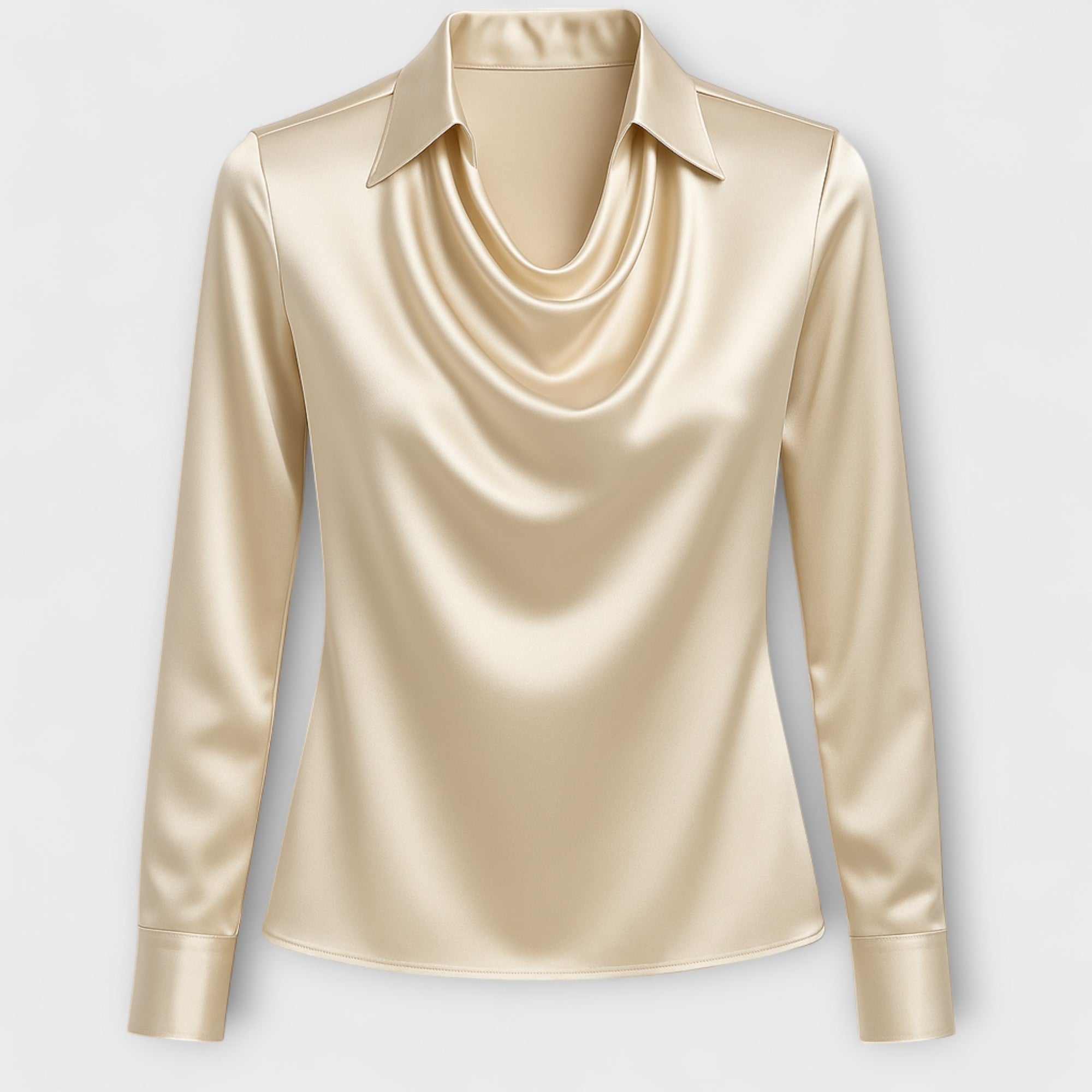 Skinny Bluse med Volangkrage