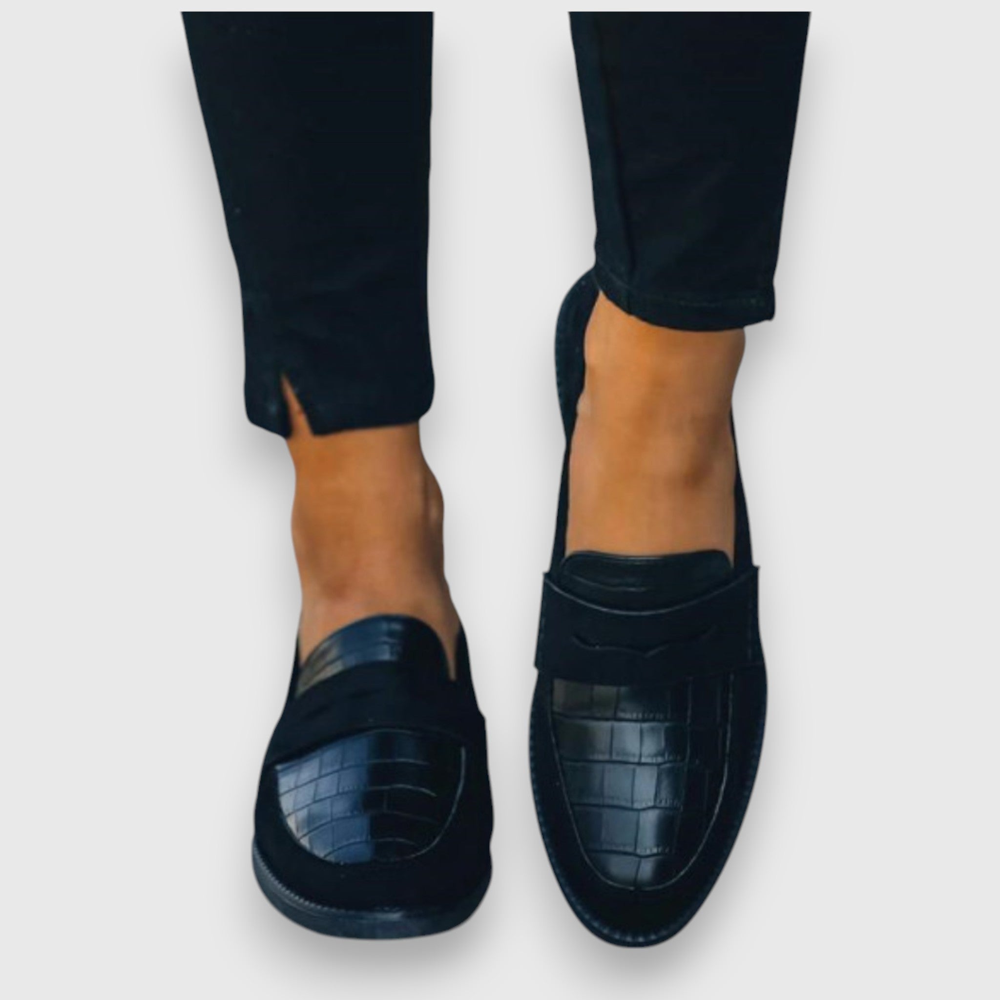 Leilani | Svart Krokodille Loafers