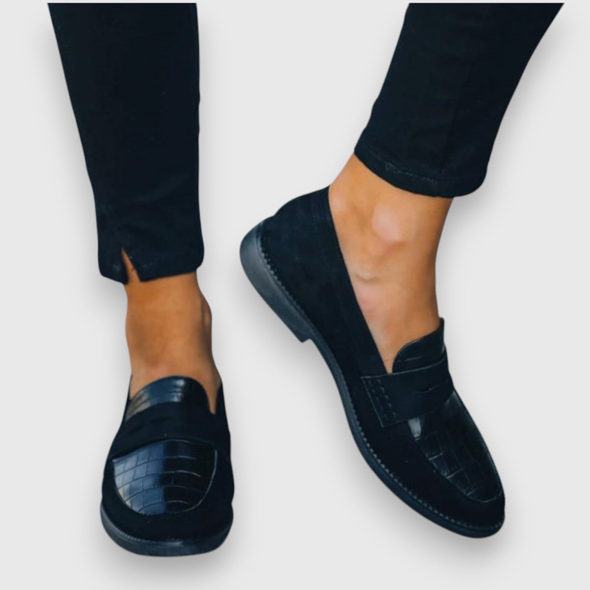 Leilani | Svart Krokodille Loafers