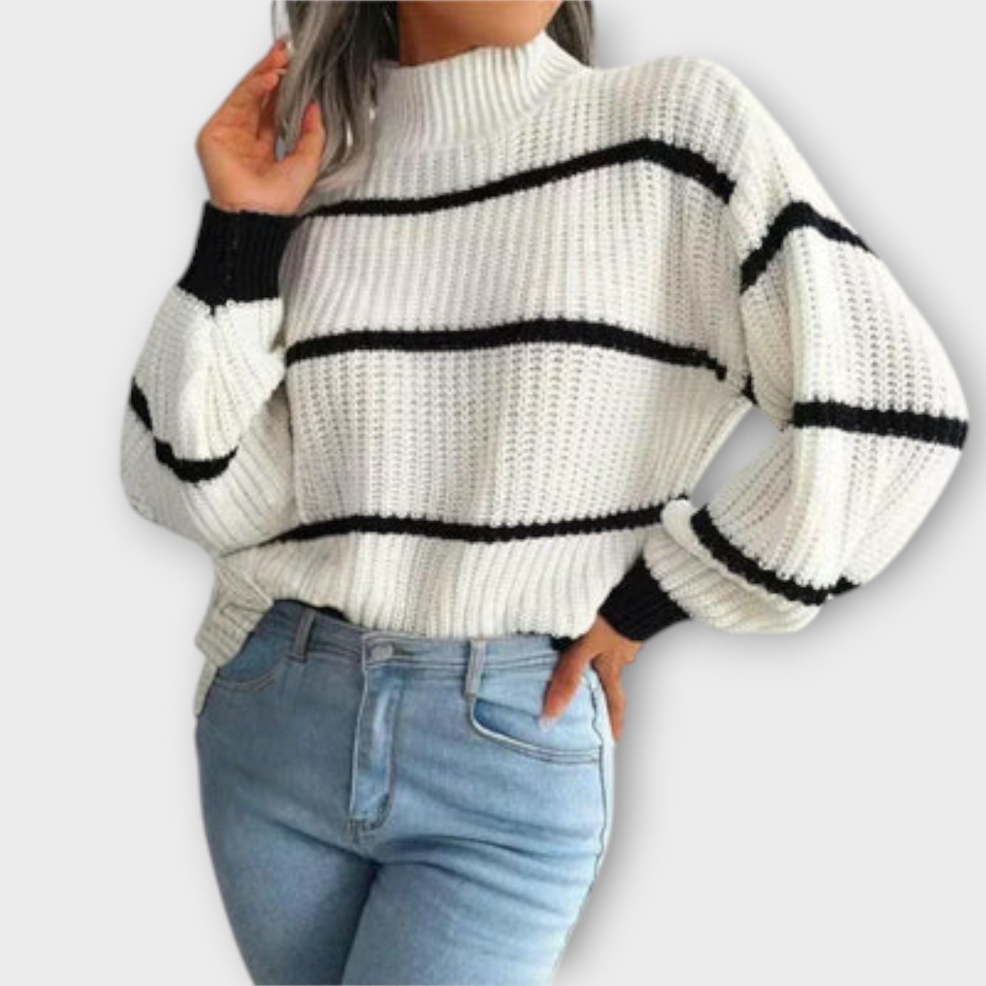 Chavala | Turtleneck Genser med Striper