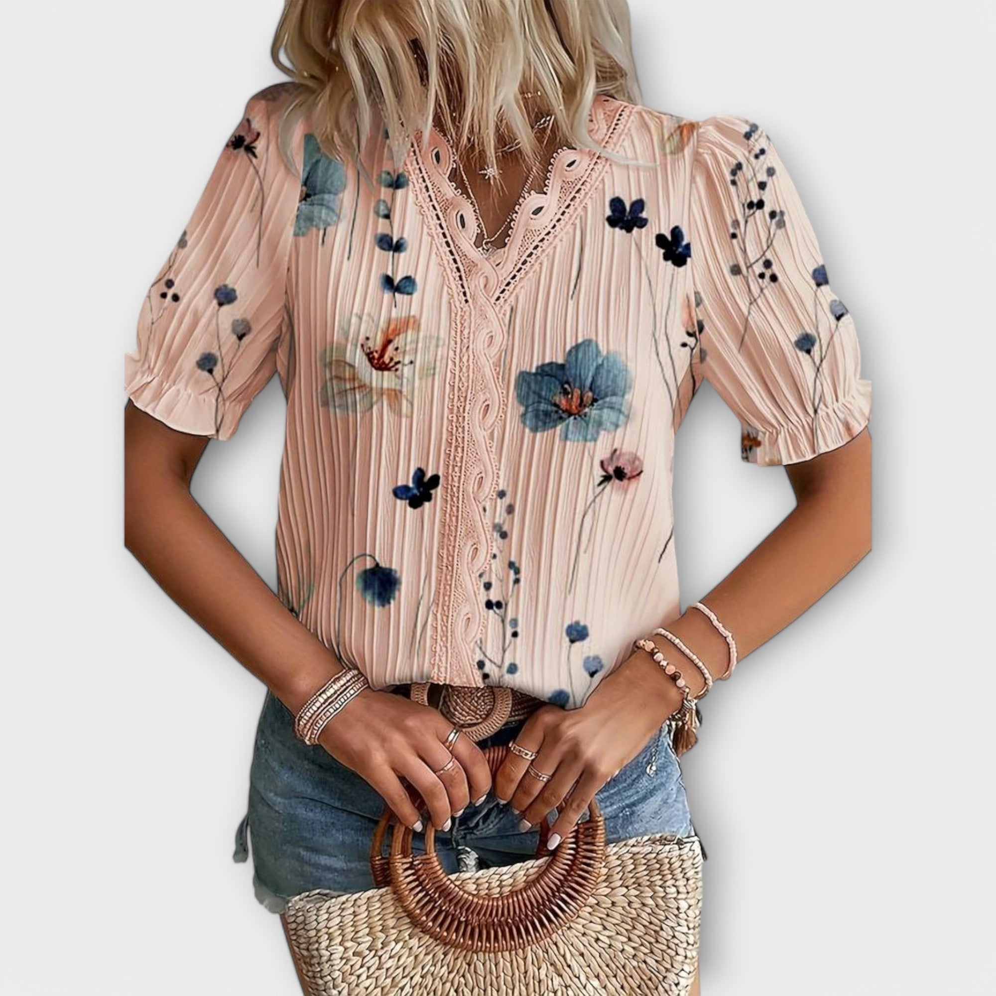 Emily | Fashionabel Bluse med V-hals