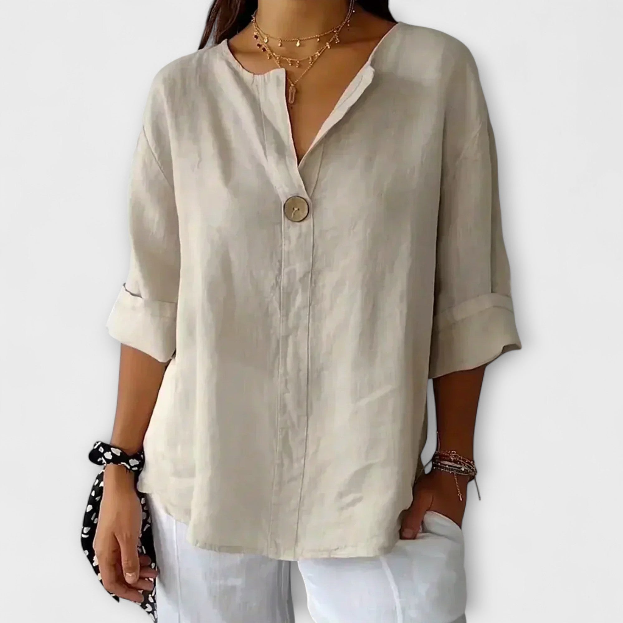 Nicole | Stilig Bluse med V|Uttak