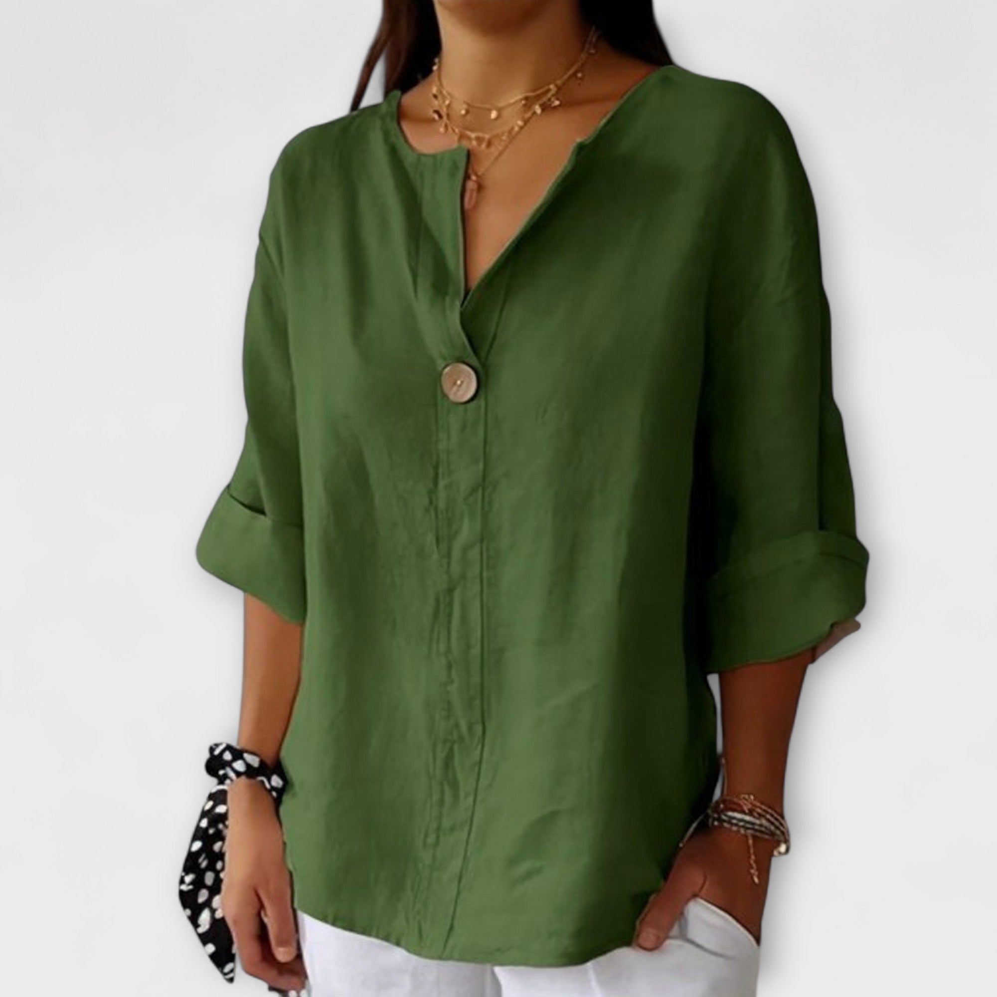 Nicole | Stilig Bluse med V|Uttak