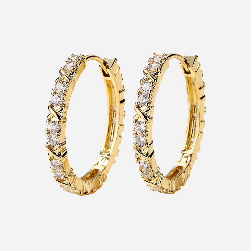 Aurelisse | Zirkonia Kors Øredobber 18K Gull