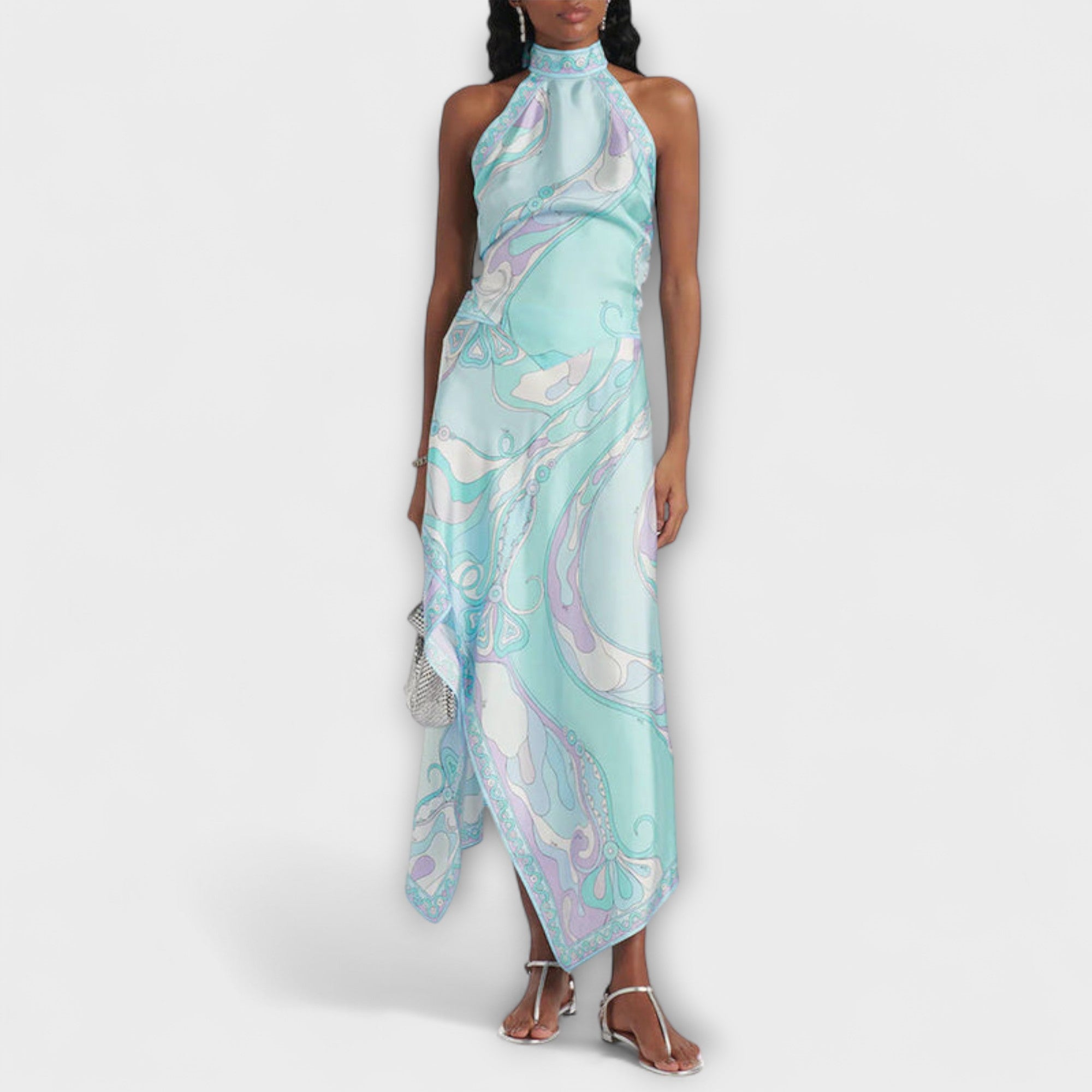 Everly | Halterneck Top og Asymmetrisk Midi Skjørt Sett