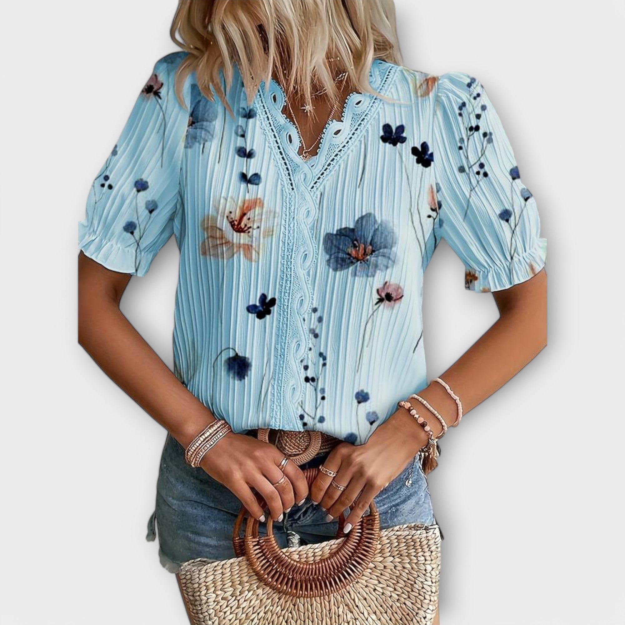 Emily | Fashionabel Bluse med V-hals