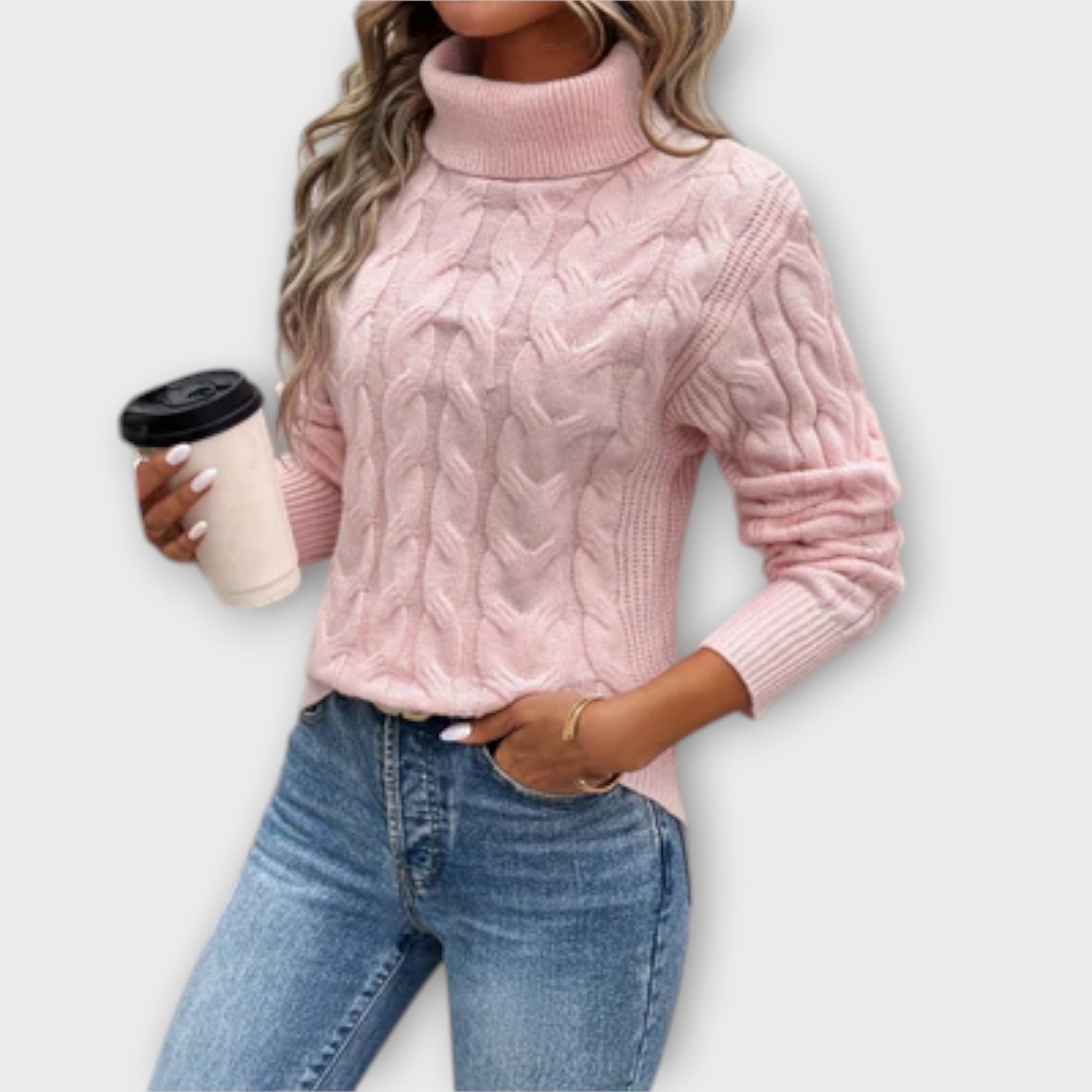 Amelia | Elegant Turtleneck Genser i Strikk