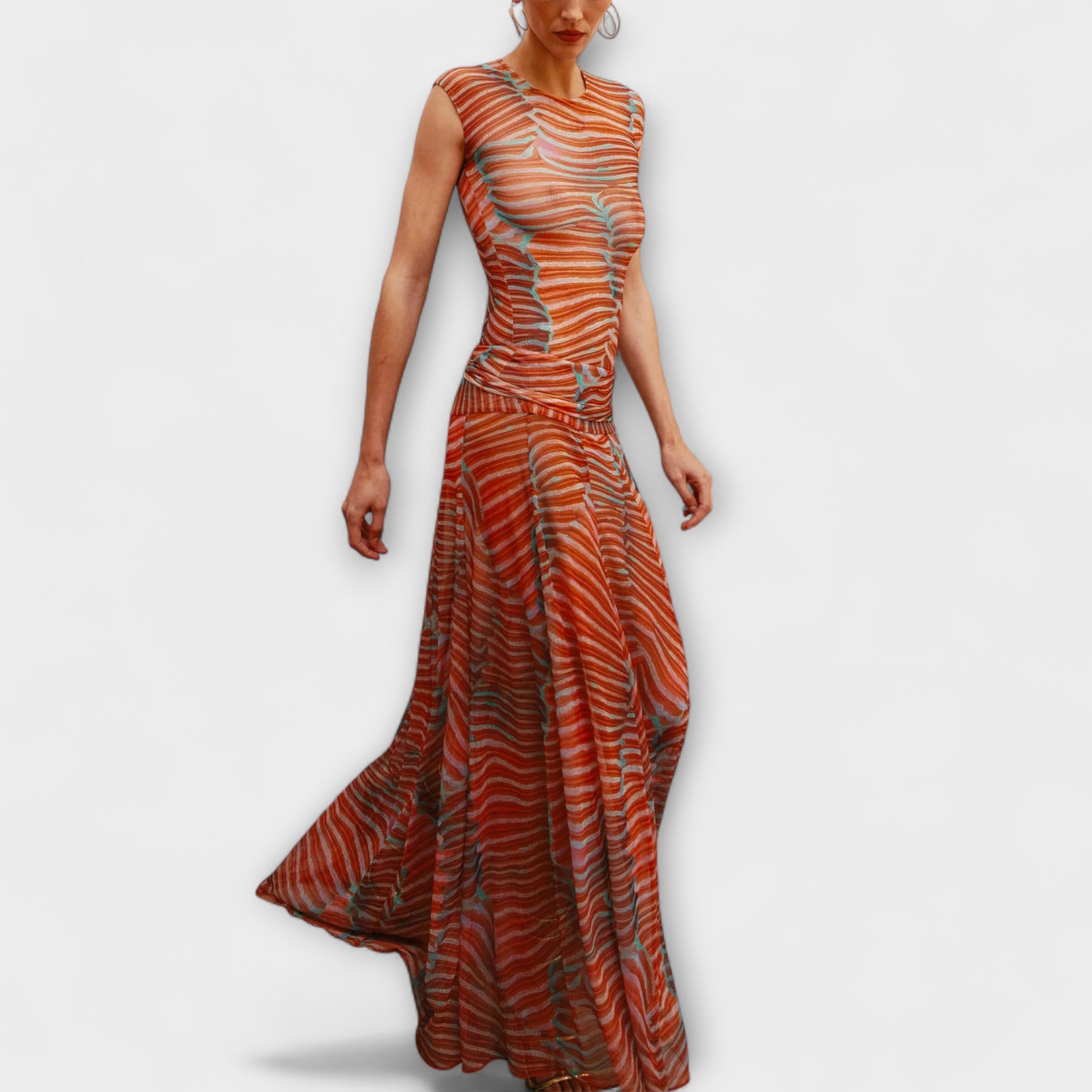 Phoenix | Glitrende Bølge Mesh Bodysuit