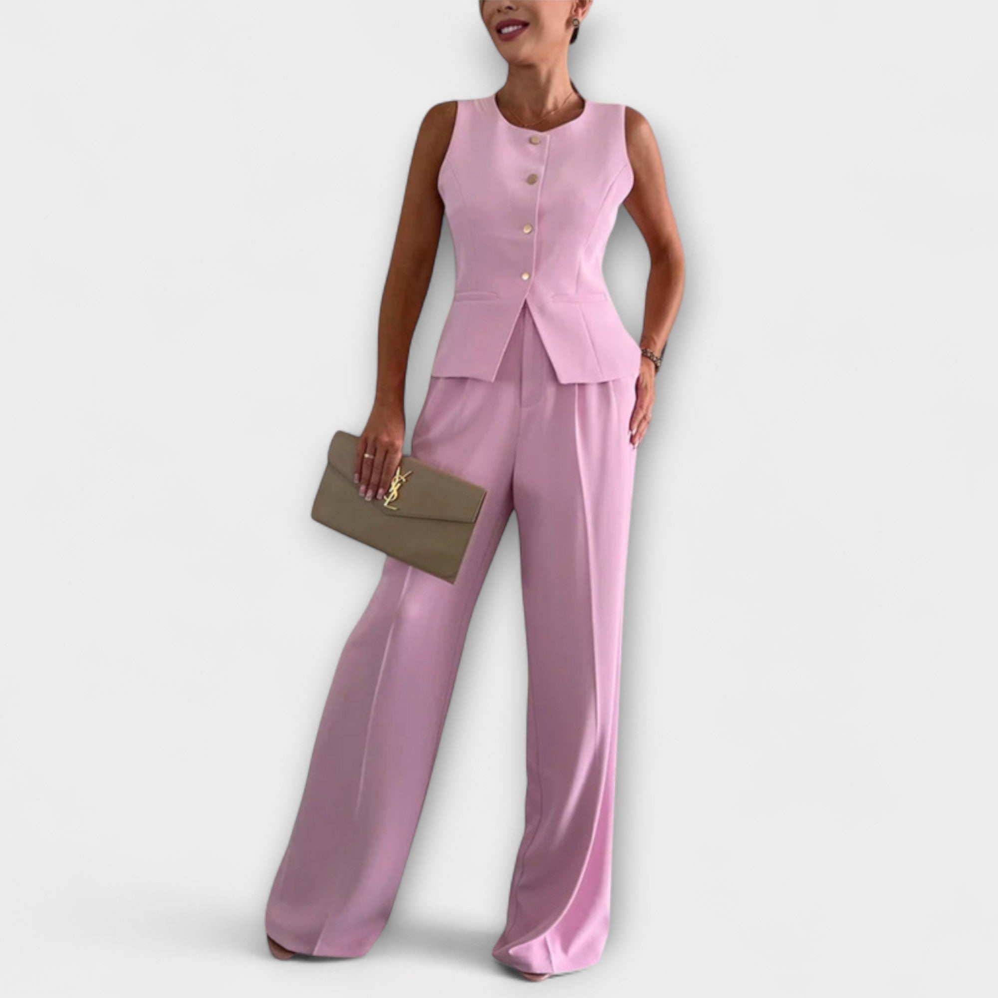Wilhelmina | Chic Uten Ermer Top og Bukser Ensemble
