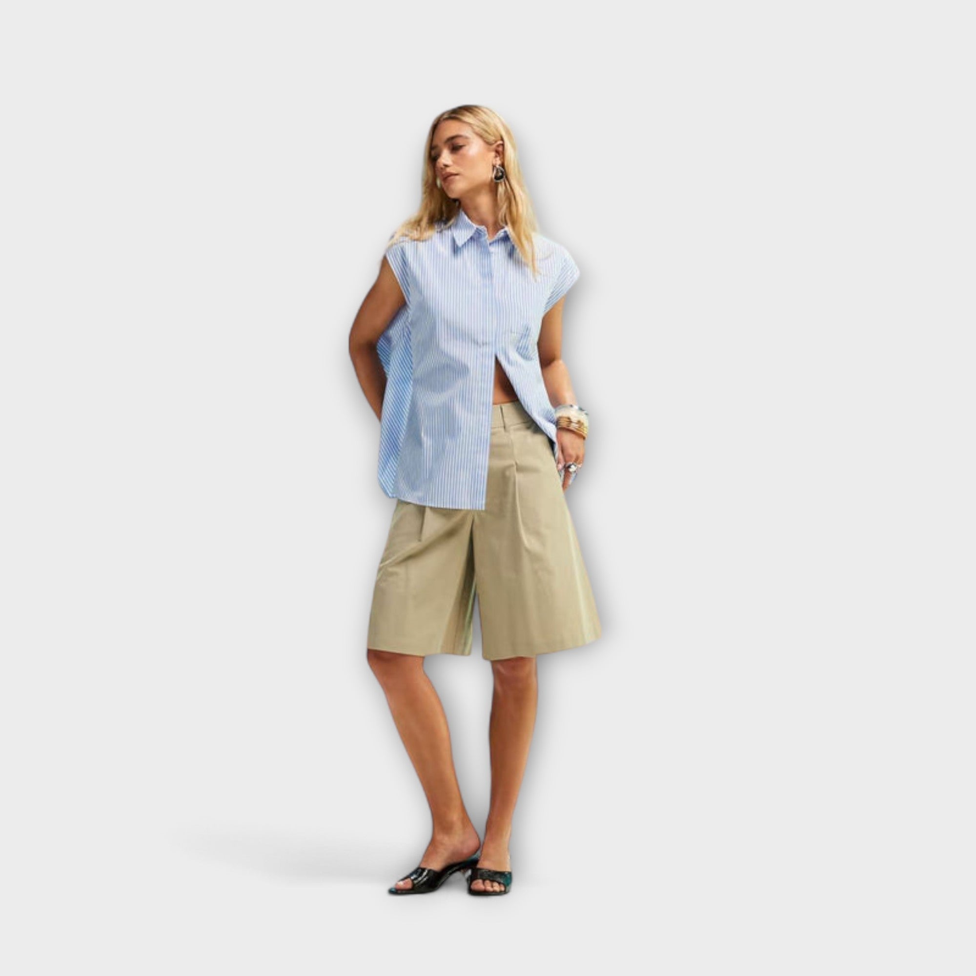 Leona | Uten Ermer Stripete Topp
