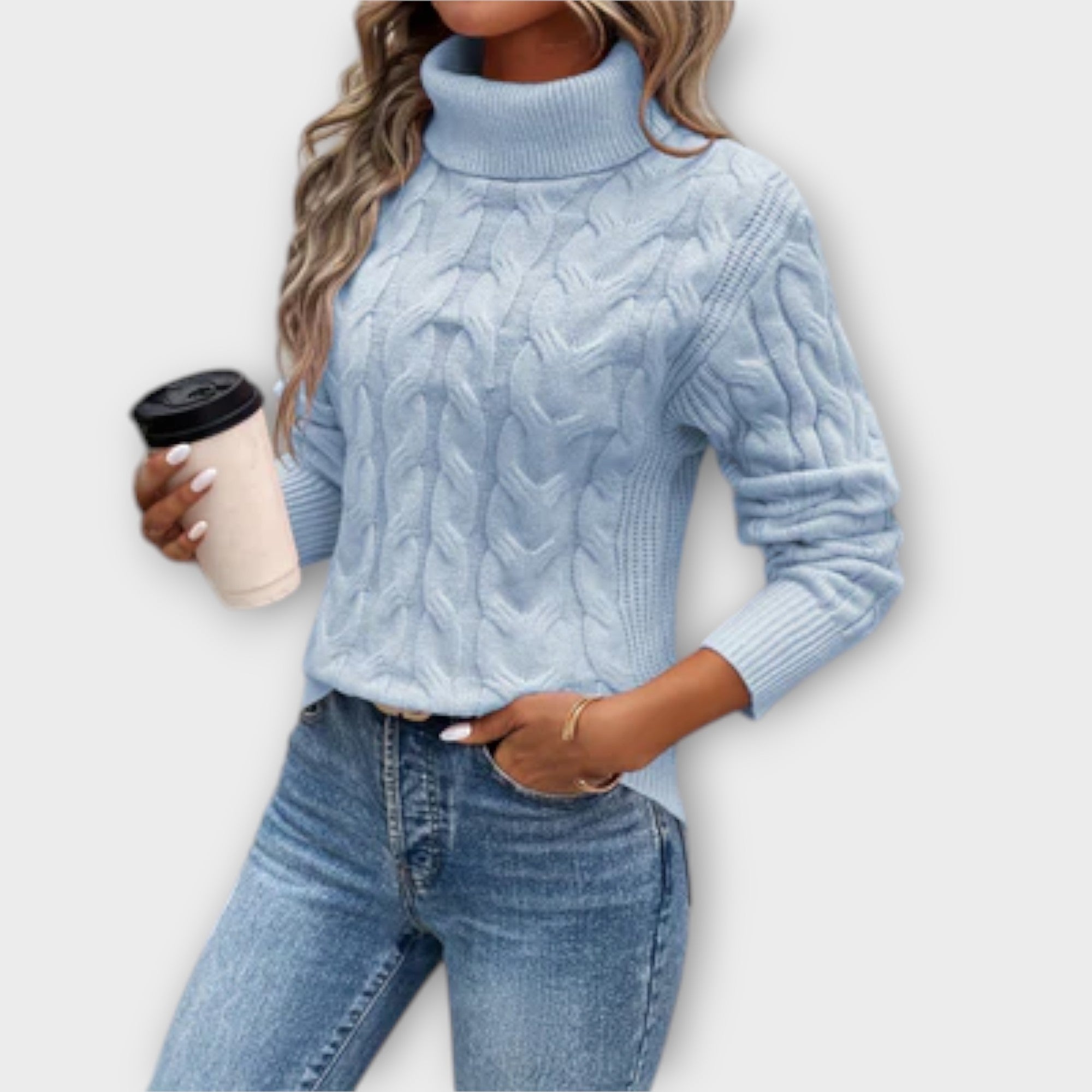 Amelia | Elegant Turtleneck Genser i Strikk