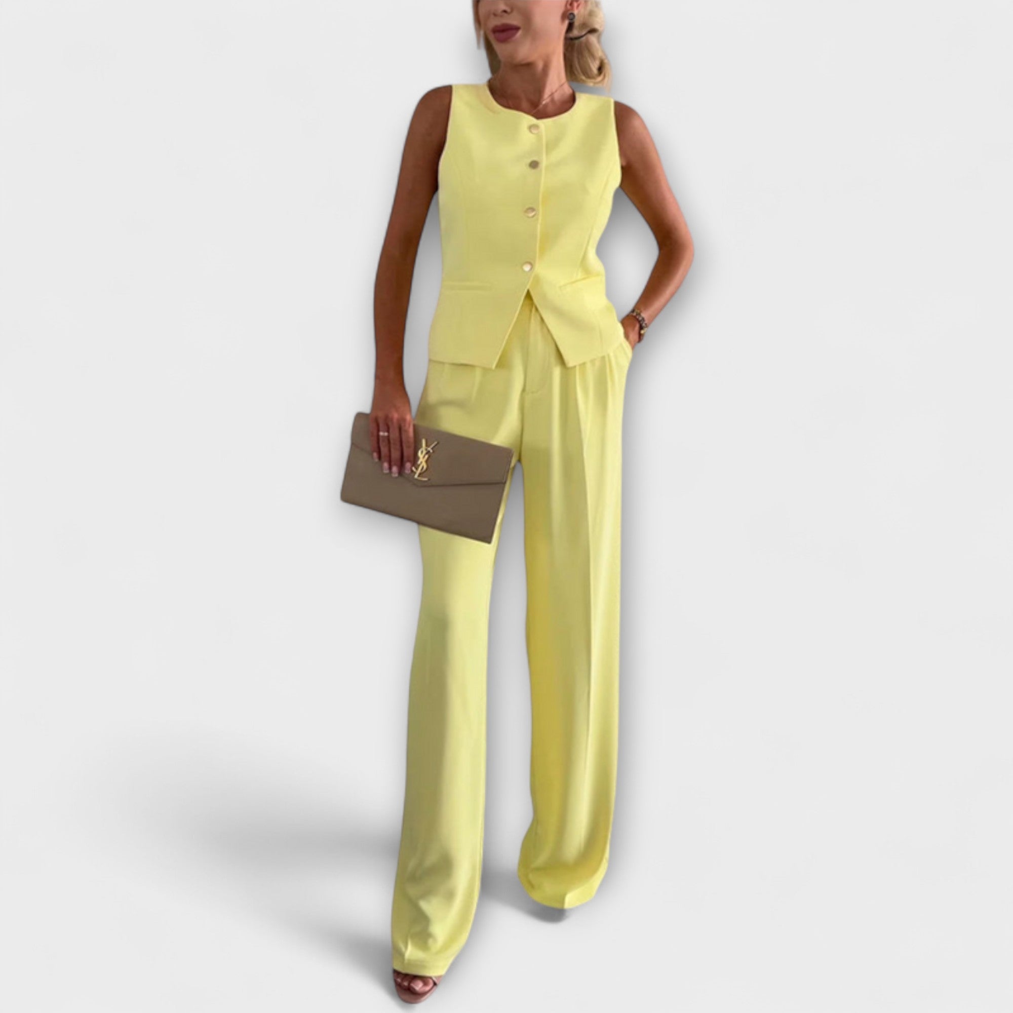 Wilhelmina | Chic Uten Ermer Top og Bukser Ensemble