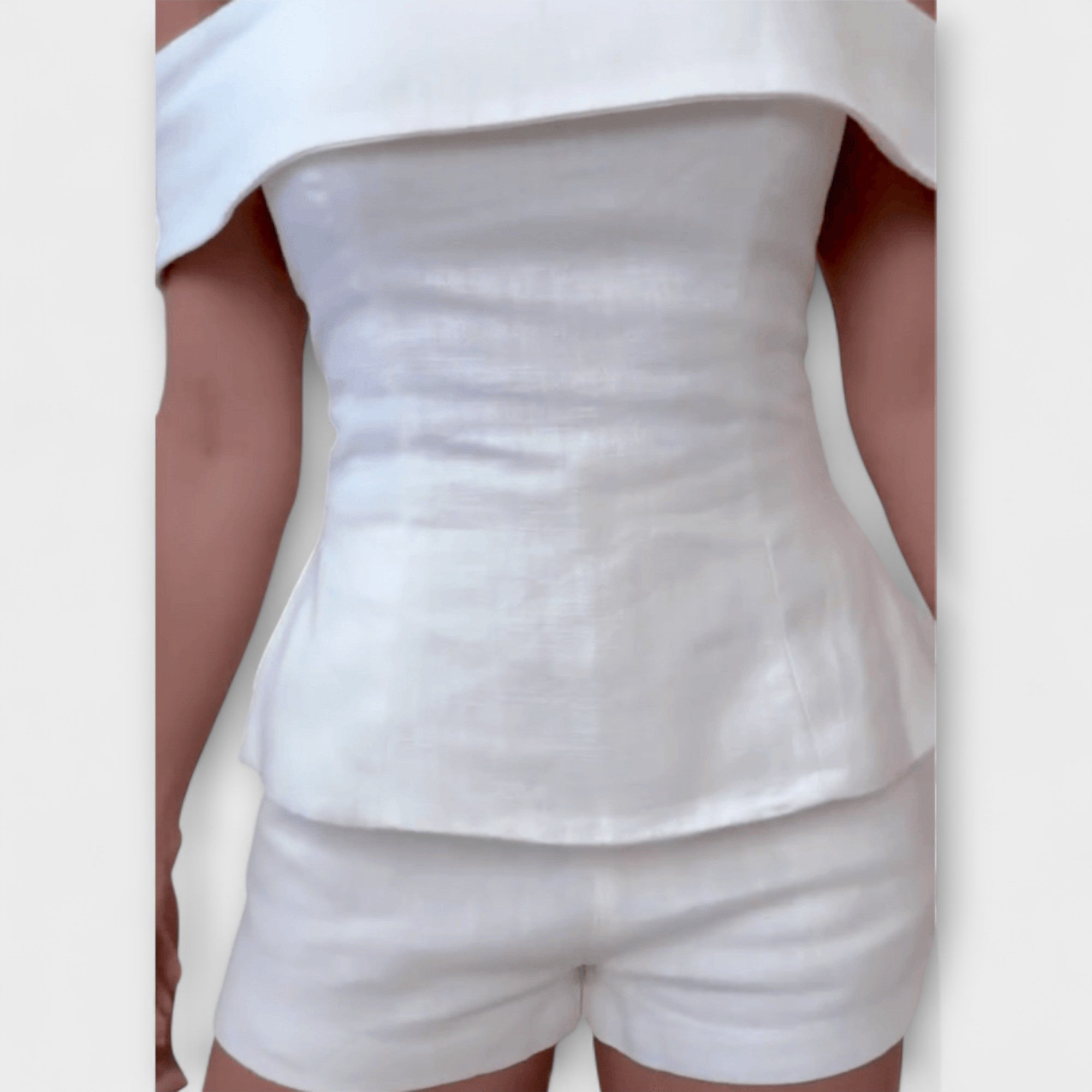 Olivia | Hvit Bomull|Linen To|Delt Sett