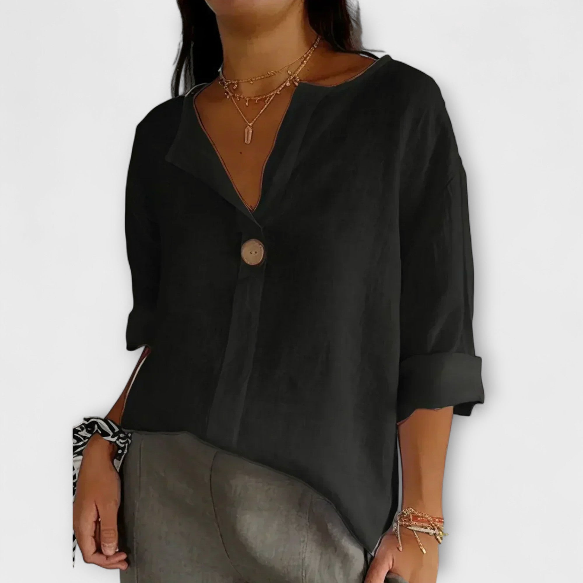 Nicole | Stilig Bluse med V|Uttak