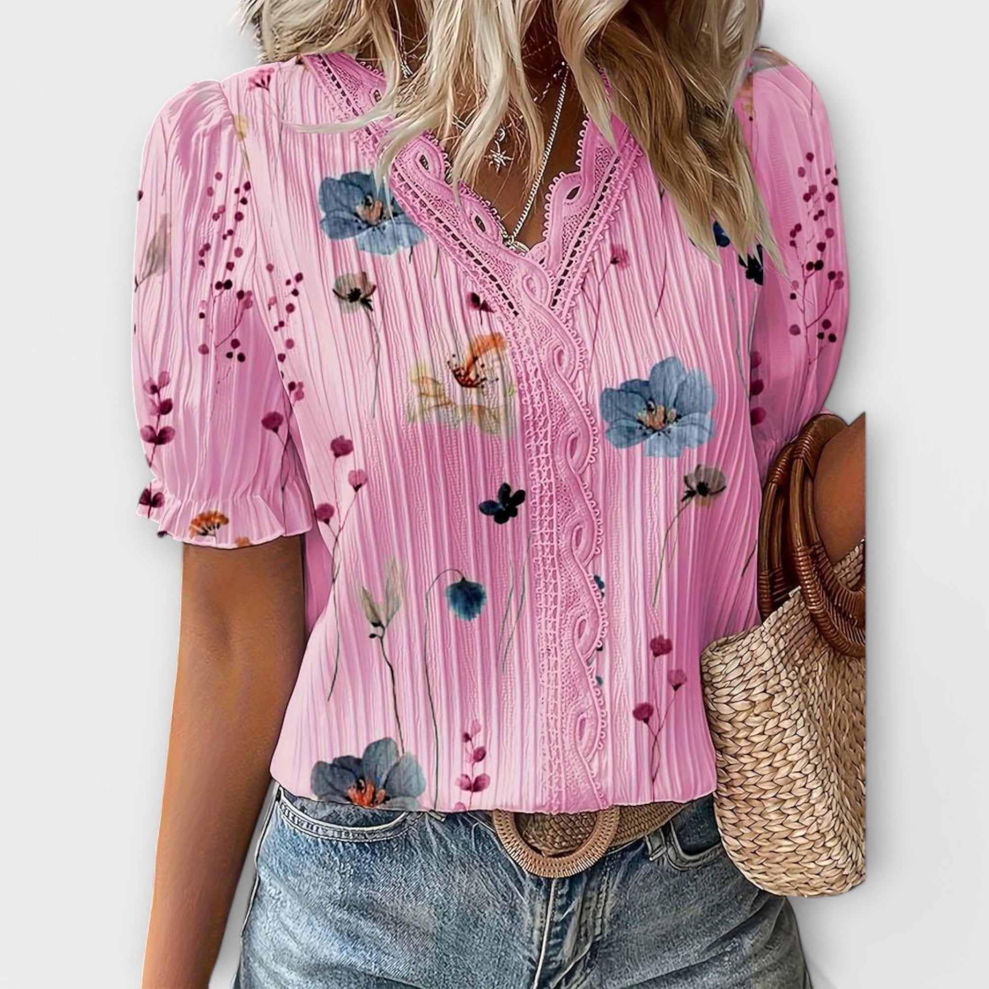 Emily | Fashionabel Bluse med V-hals