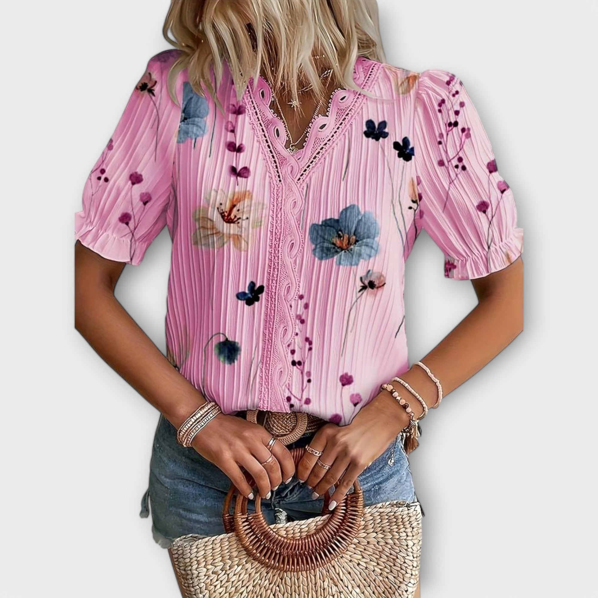 Emily | Fashionabel Bluse med V-hals