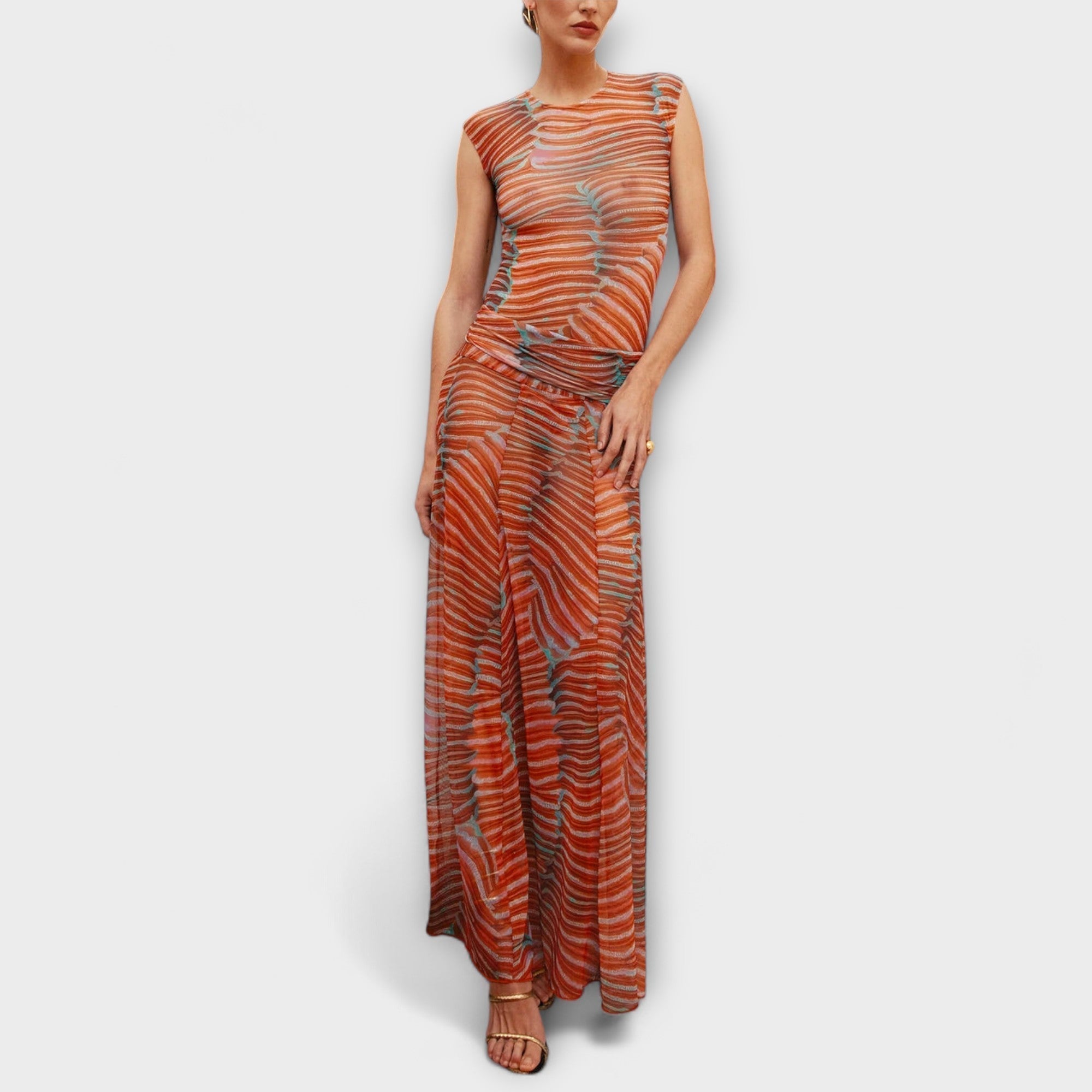 Phoenix | Glitrende Bølge Mesh Bodysuit