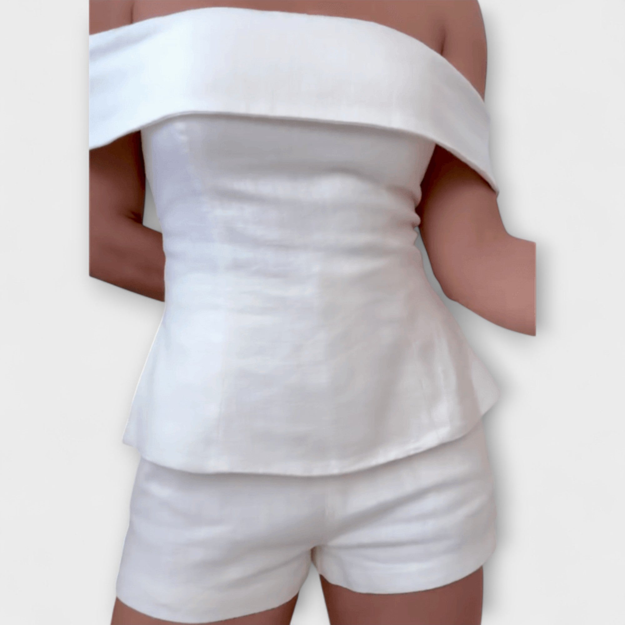 Olivia | Hvit Bomull|Linen To|Delt Sett