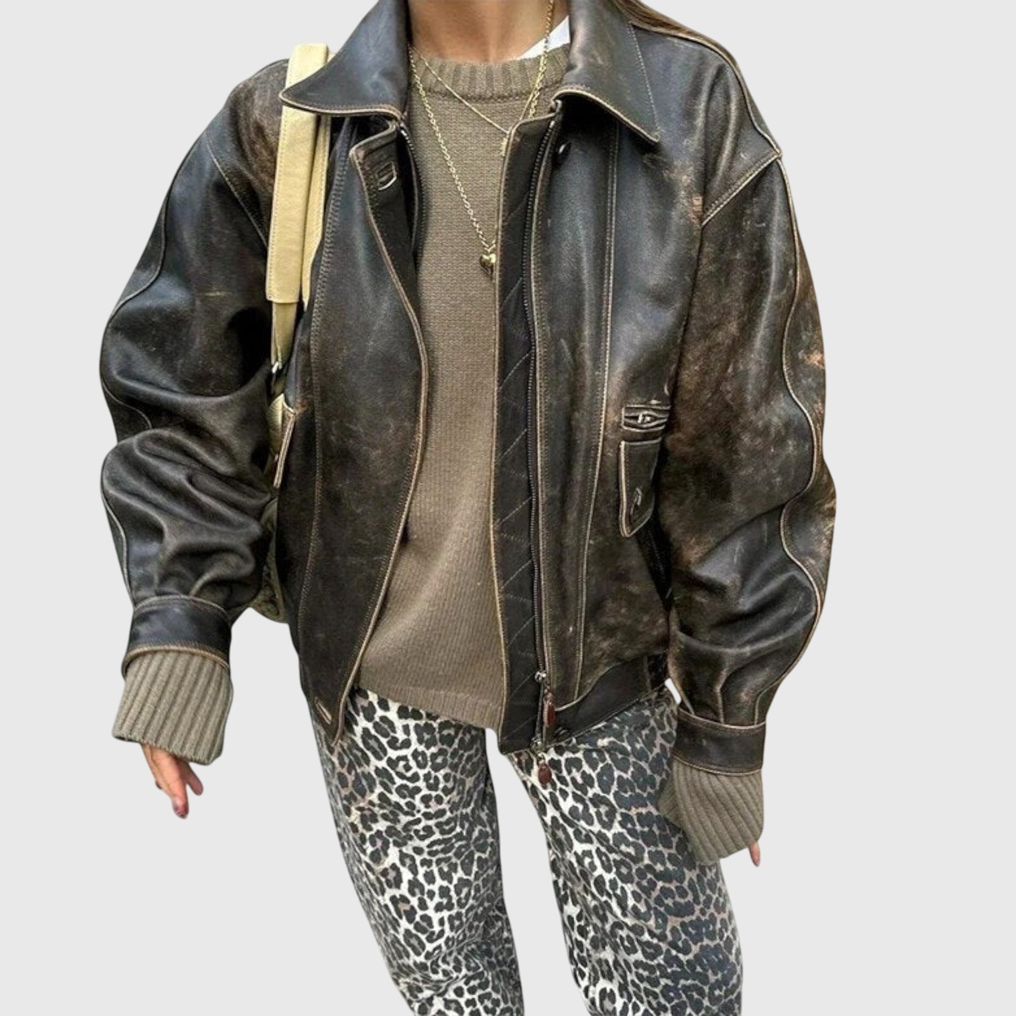 Chandra | Vintage Jeans med Leopardprint