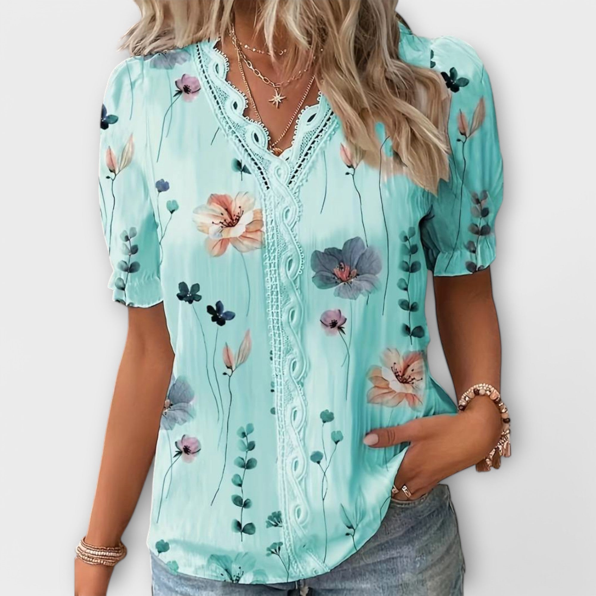 Emily | Fashionabel Bluse med V-hals