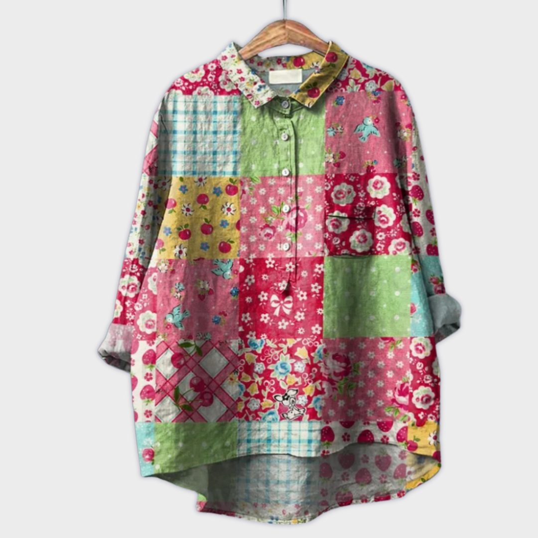Magdalena | Håndlaget Bluse for Kvinner med Blomsterdesign