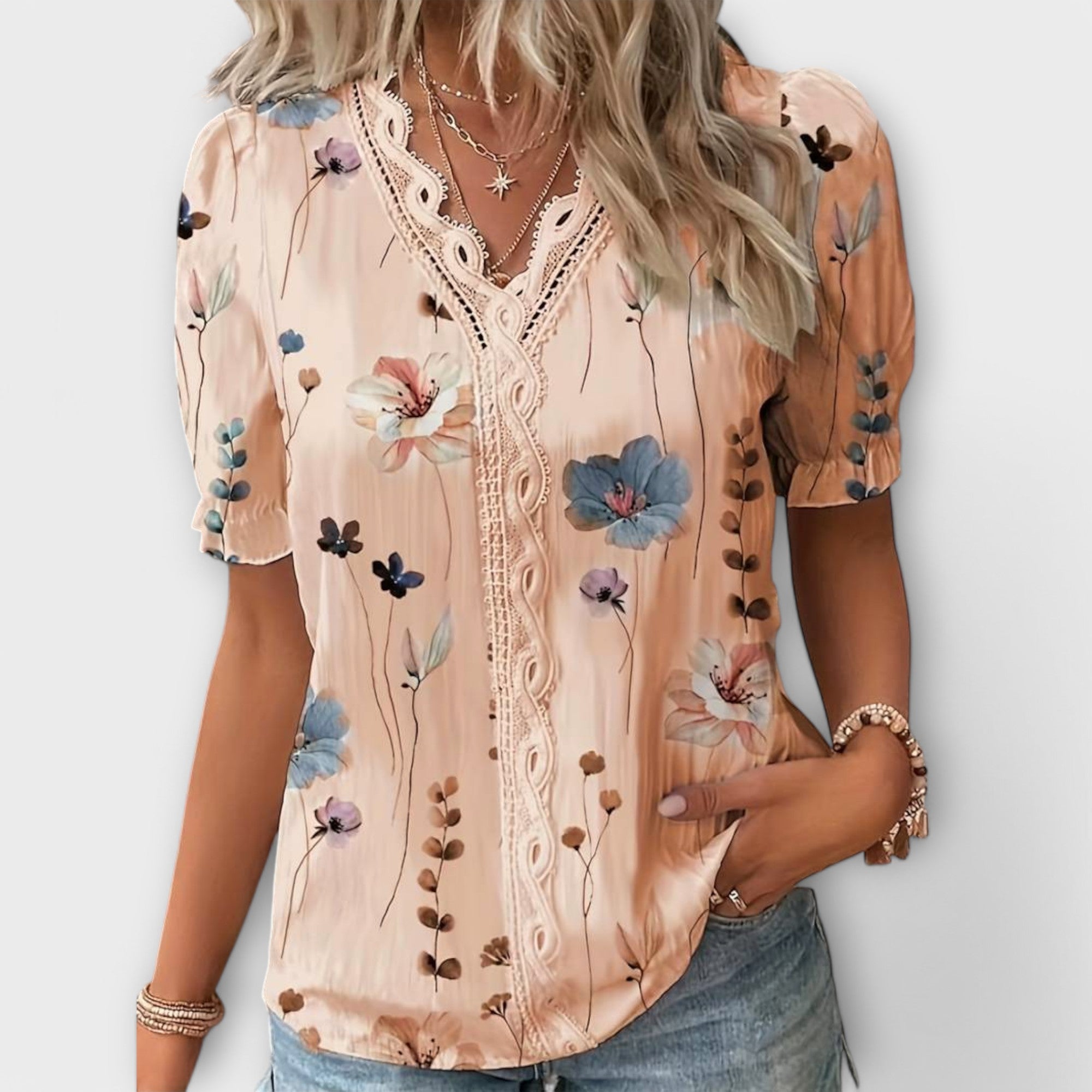 Emily | Fashionabel Bluse med V-hals