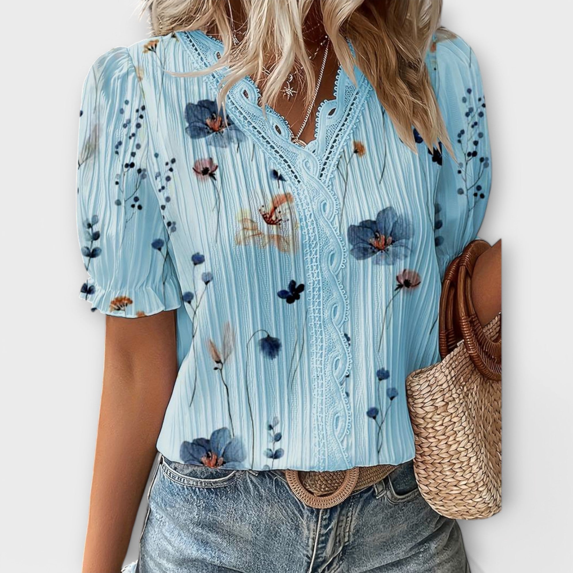 Emily | Fashionabel Bluse med V-hals