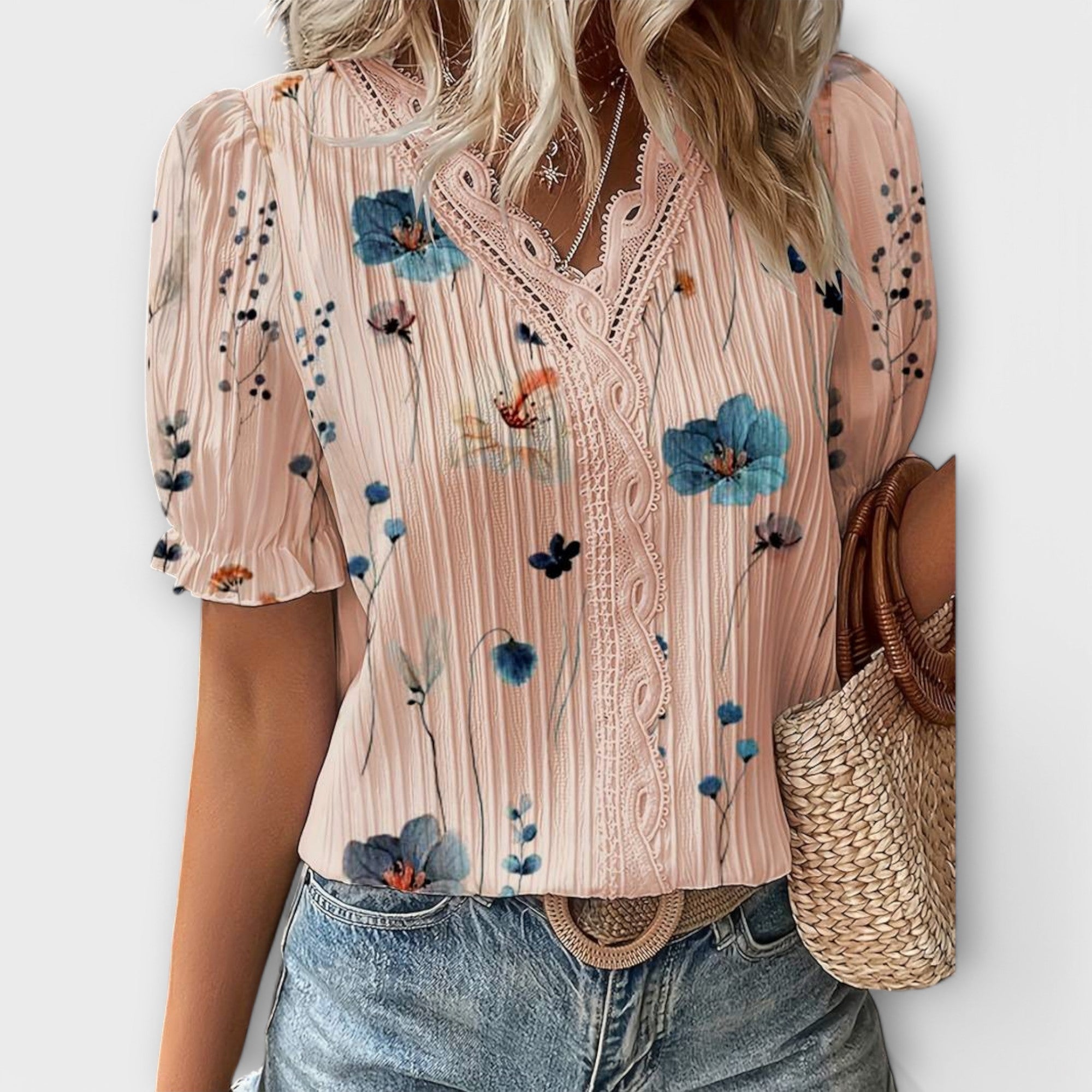 Emily | Fashionabel Bluse med V-hals