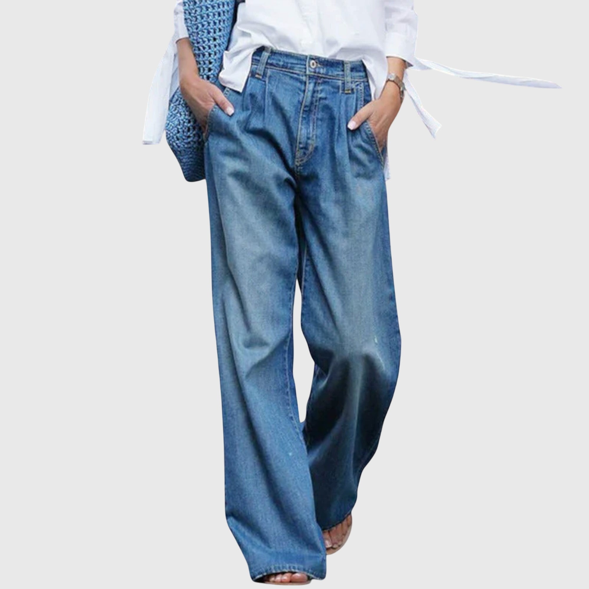 Ava | Høy|Kvalitet Jeans med Vide Ben