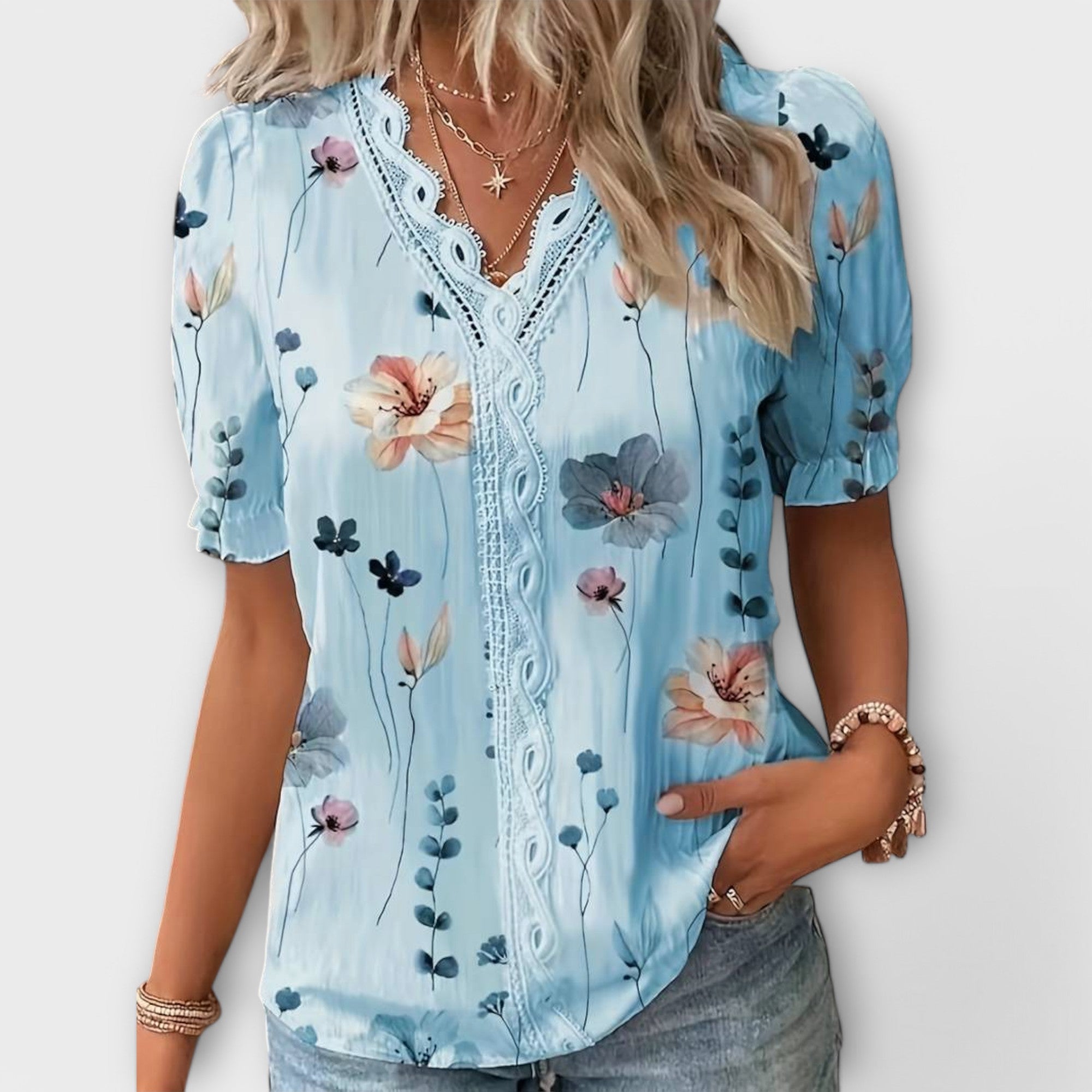 Emily | Fashionabel Bluse med V-hals