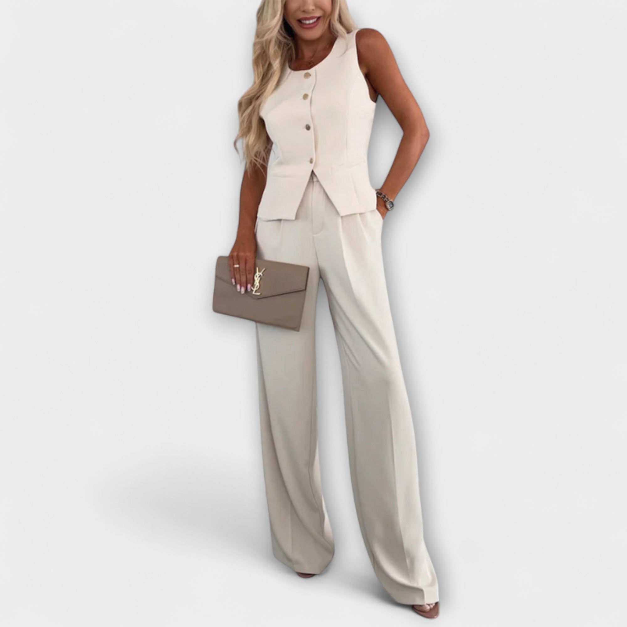 Wilhelmina | Chic Uten Ermer Top og Bukser Ensemble