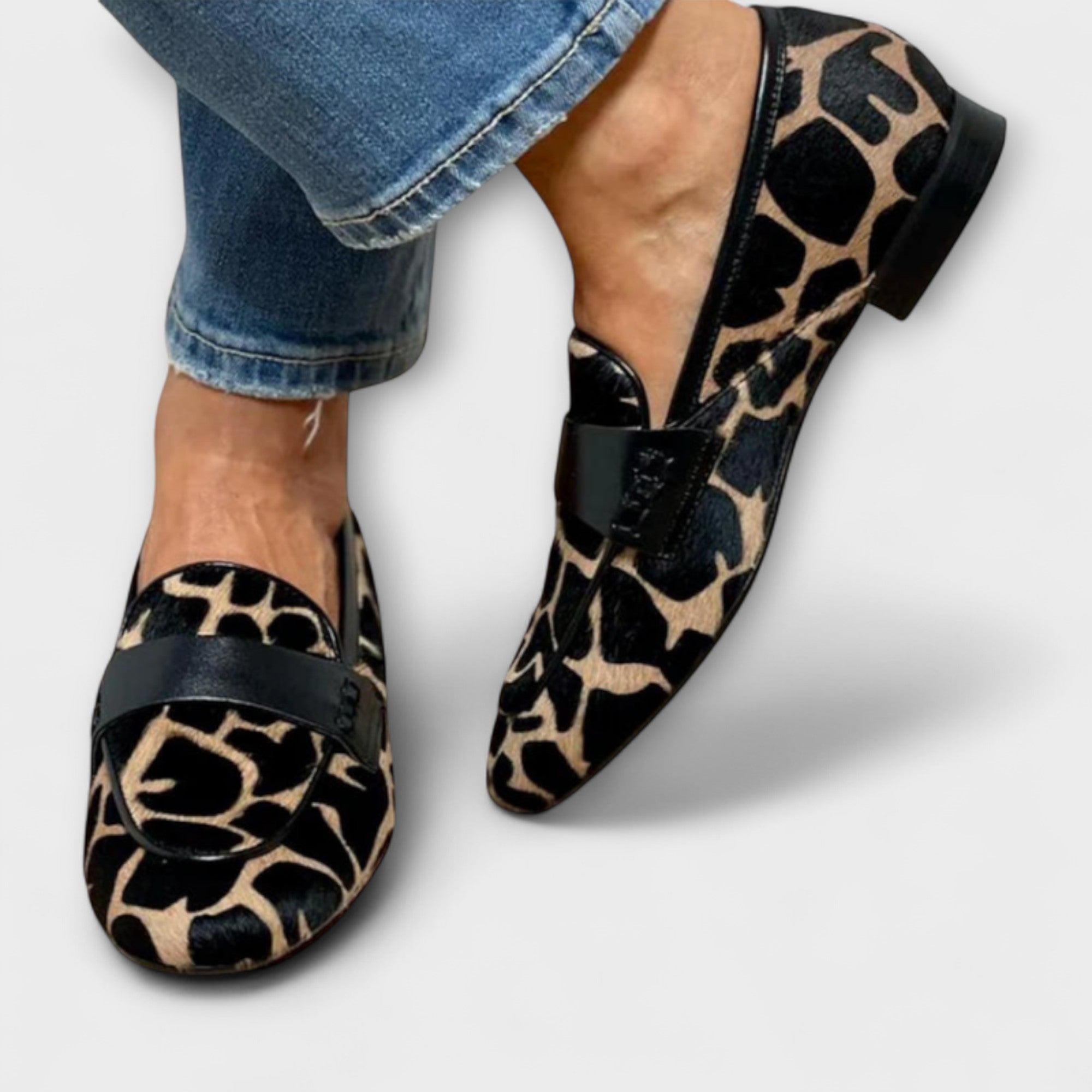 Claire | Giraffmønster Loafers