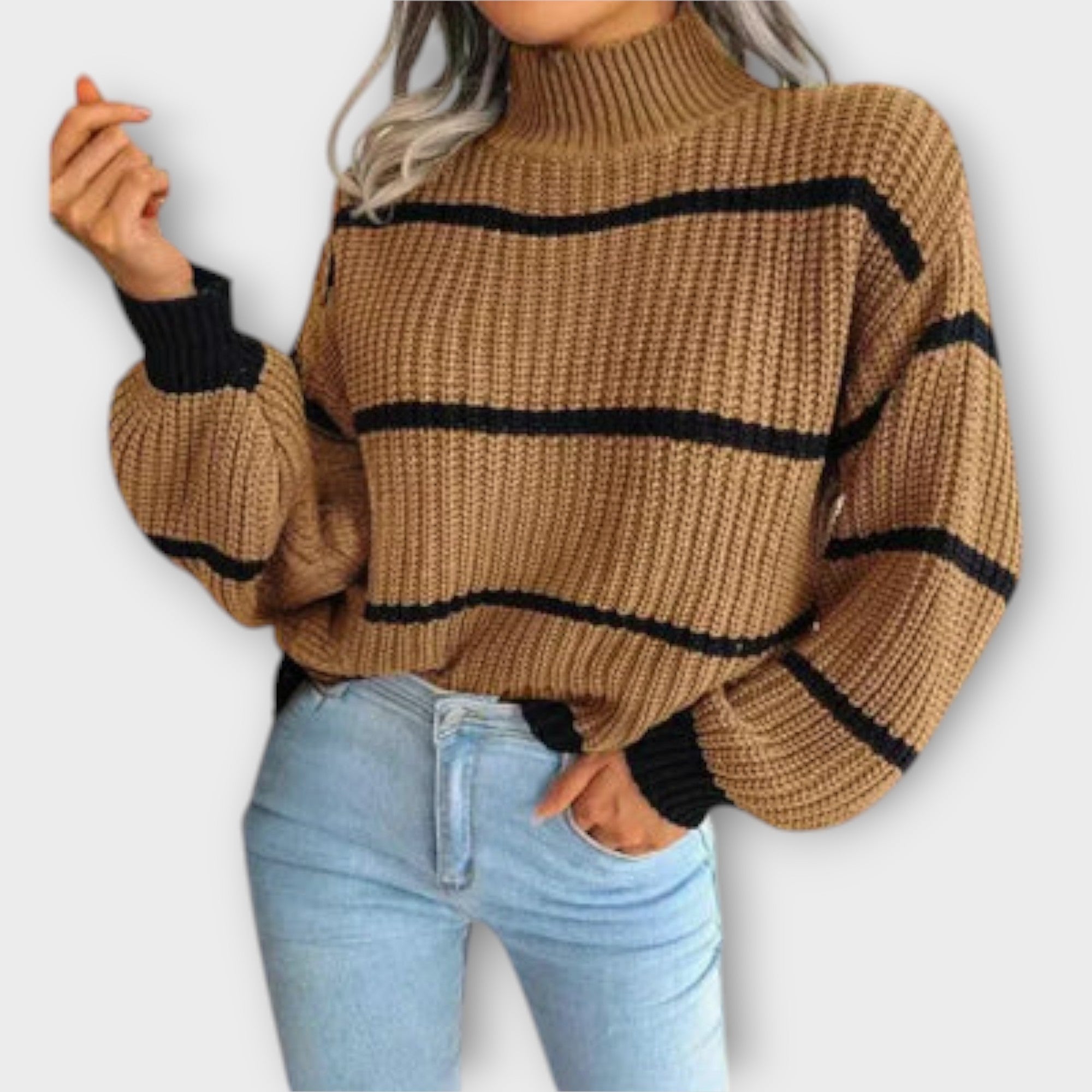 Chavala | Turtleneck Genser med Striper