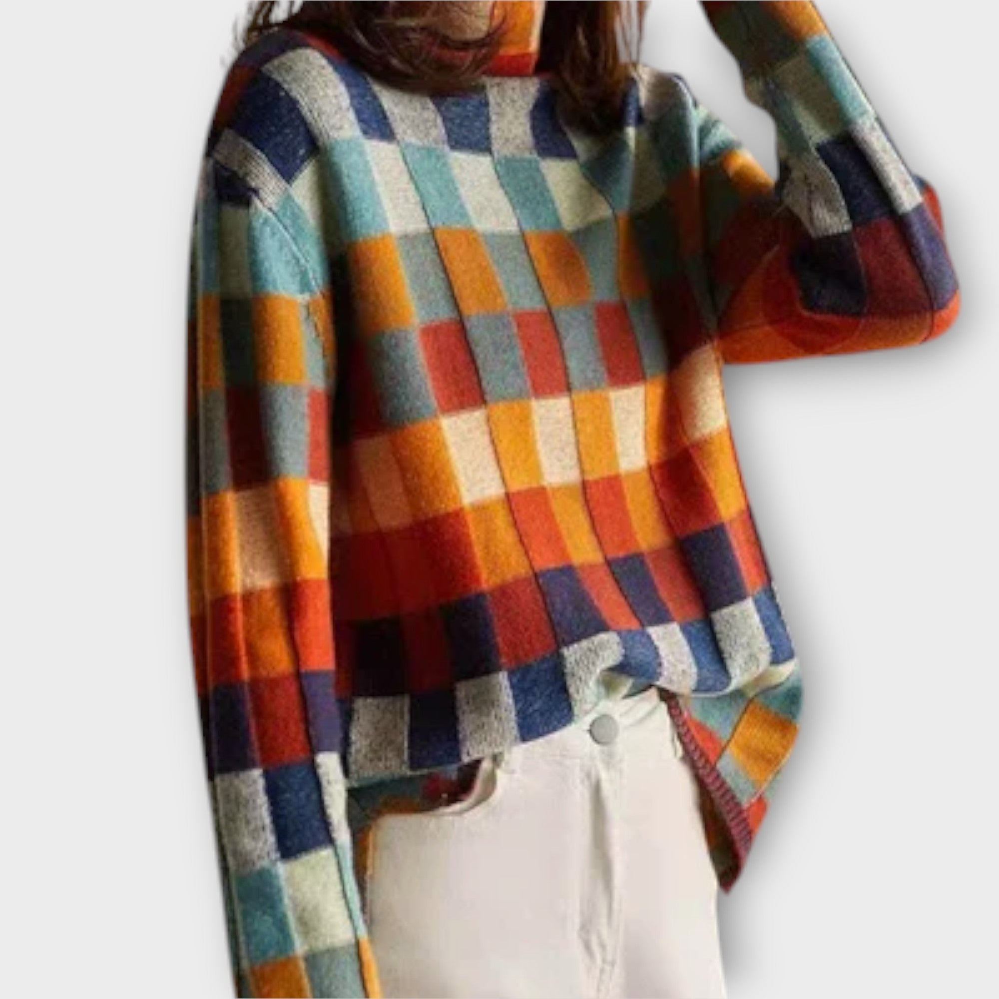 Erika | Patchwork Turtleneck Genser