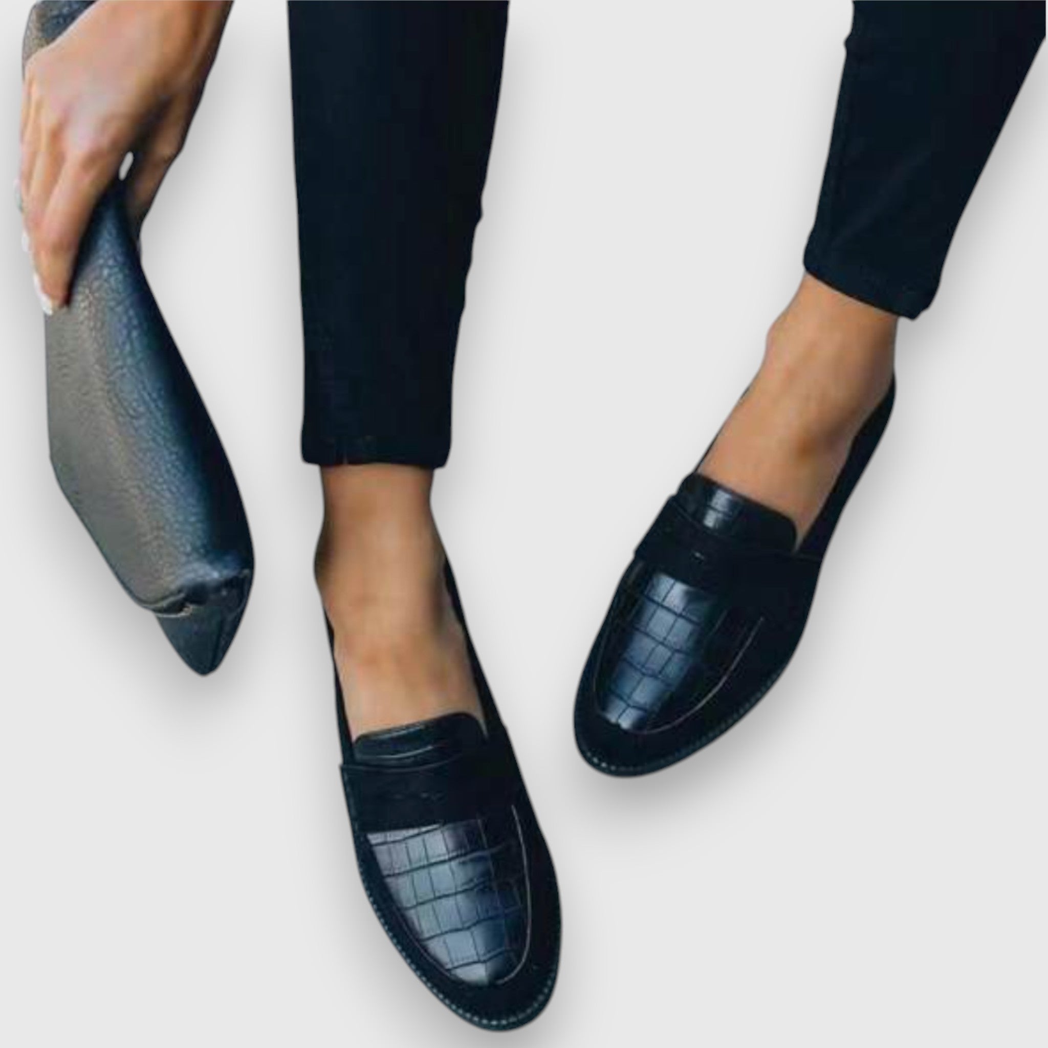 Leilani | Svart Krokodille Loafers