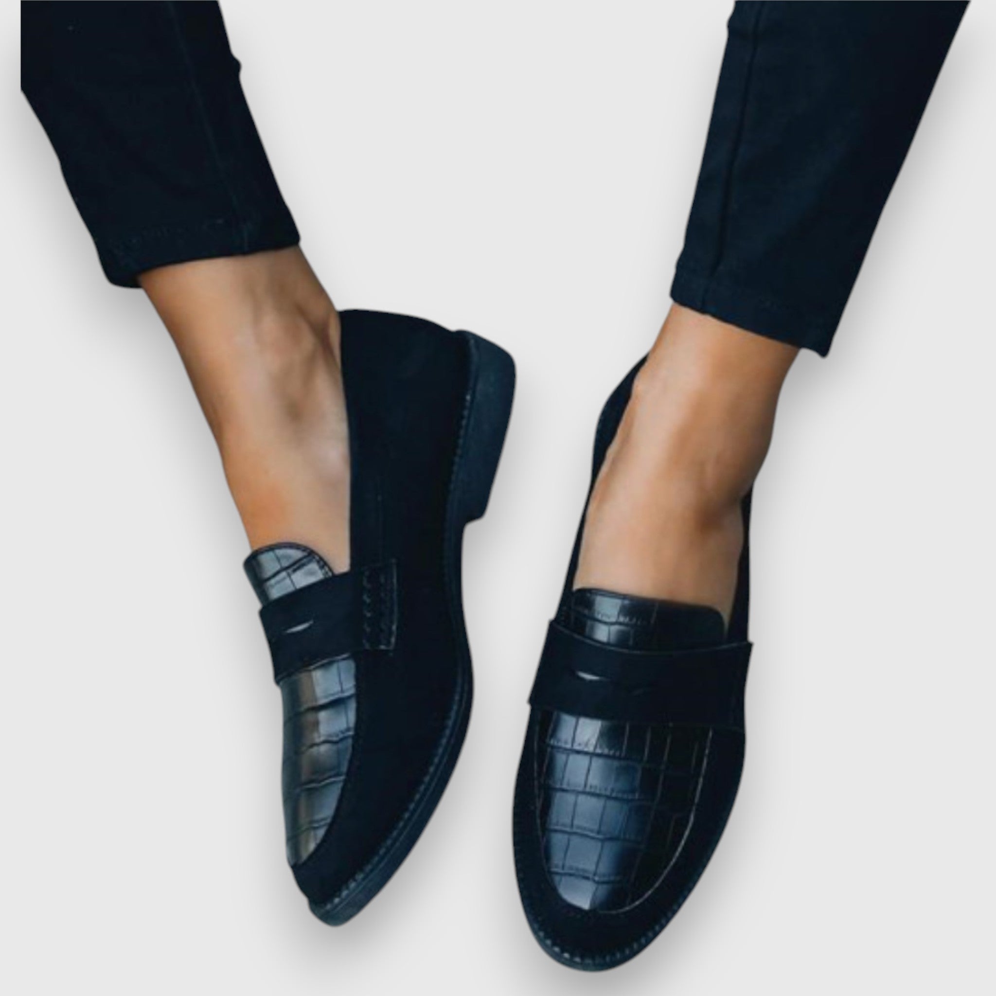 Leilani | Svart Krokodille Loafers