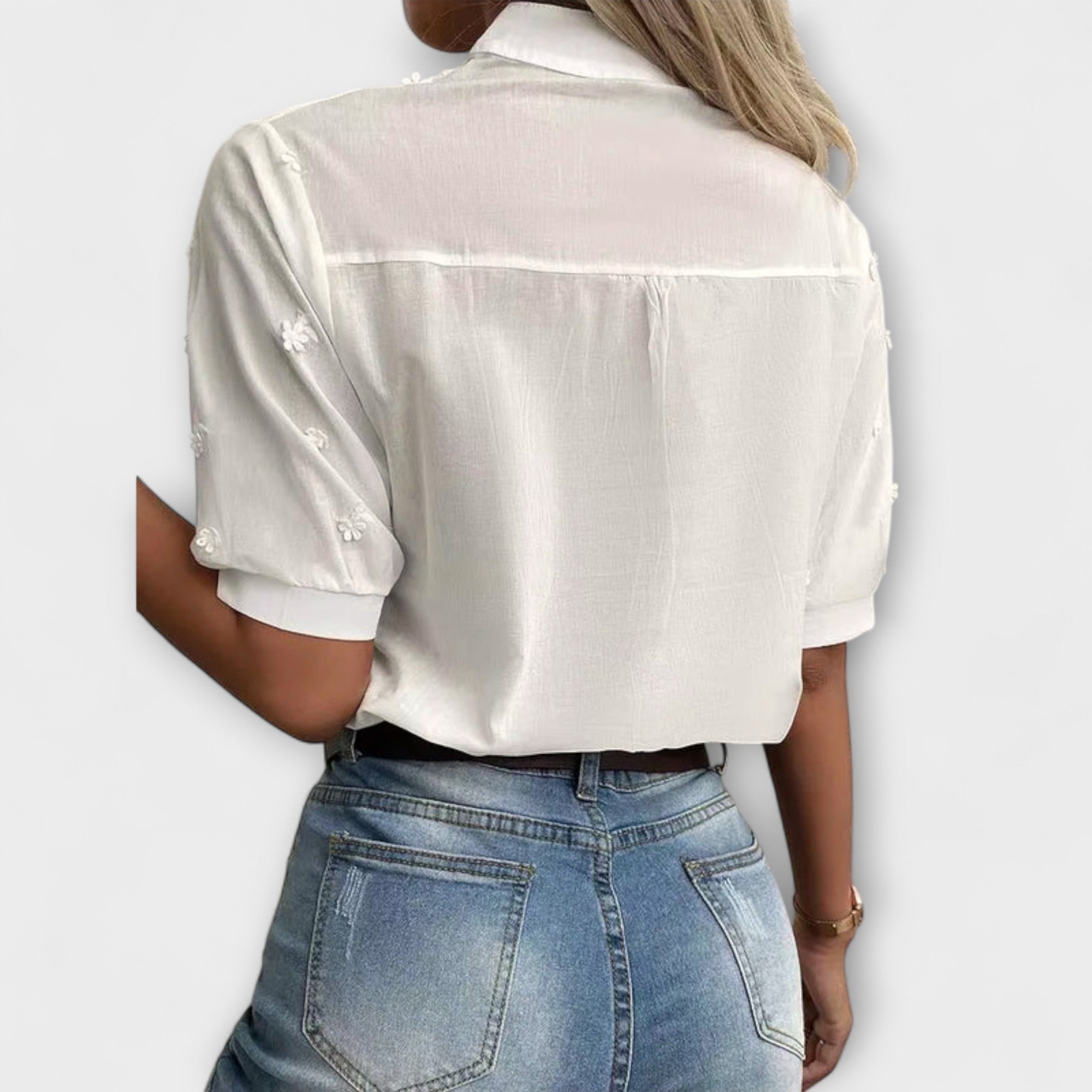 Élise | Mila Bluse med Utsøkt Broderi