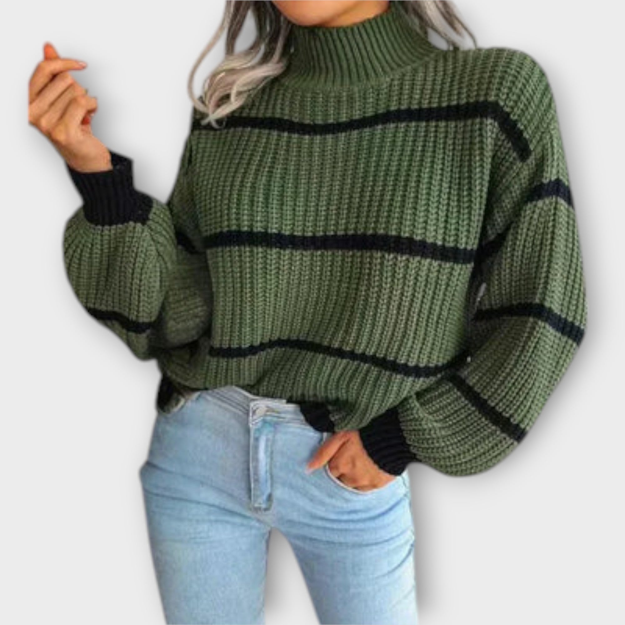 Chavala | Turtleneck Genser med Striper