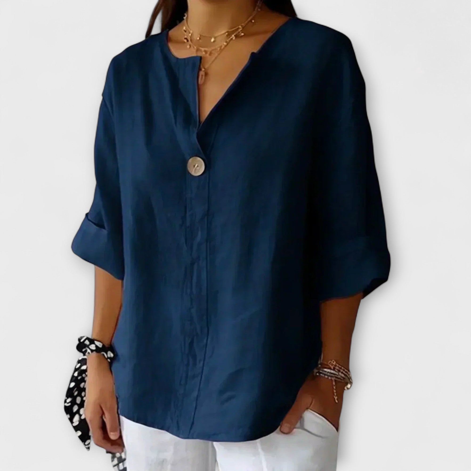 Nicole | Stilig Bluse med V|Uttak