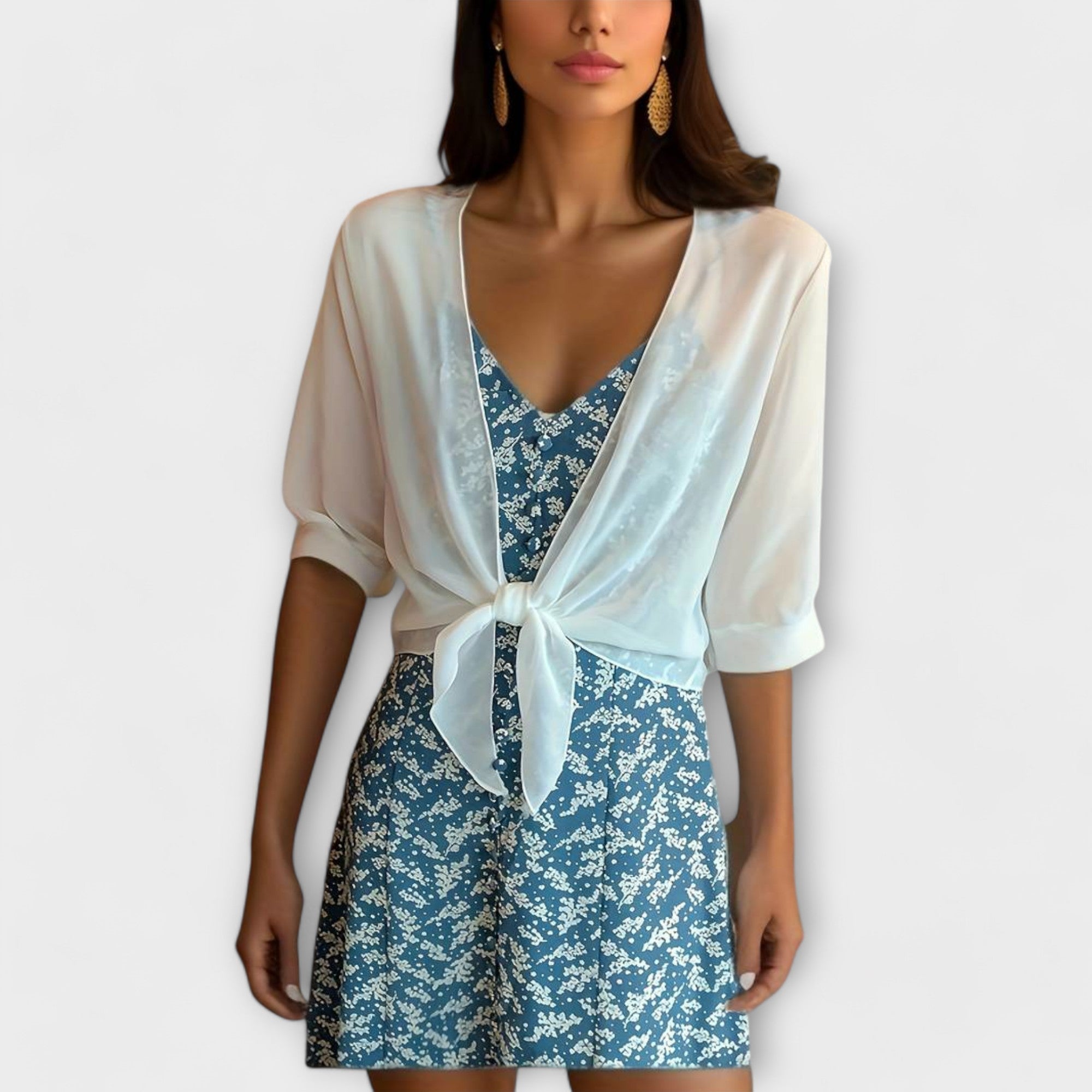 Olivia | Bluse med Åpen Front