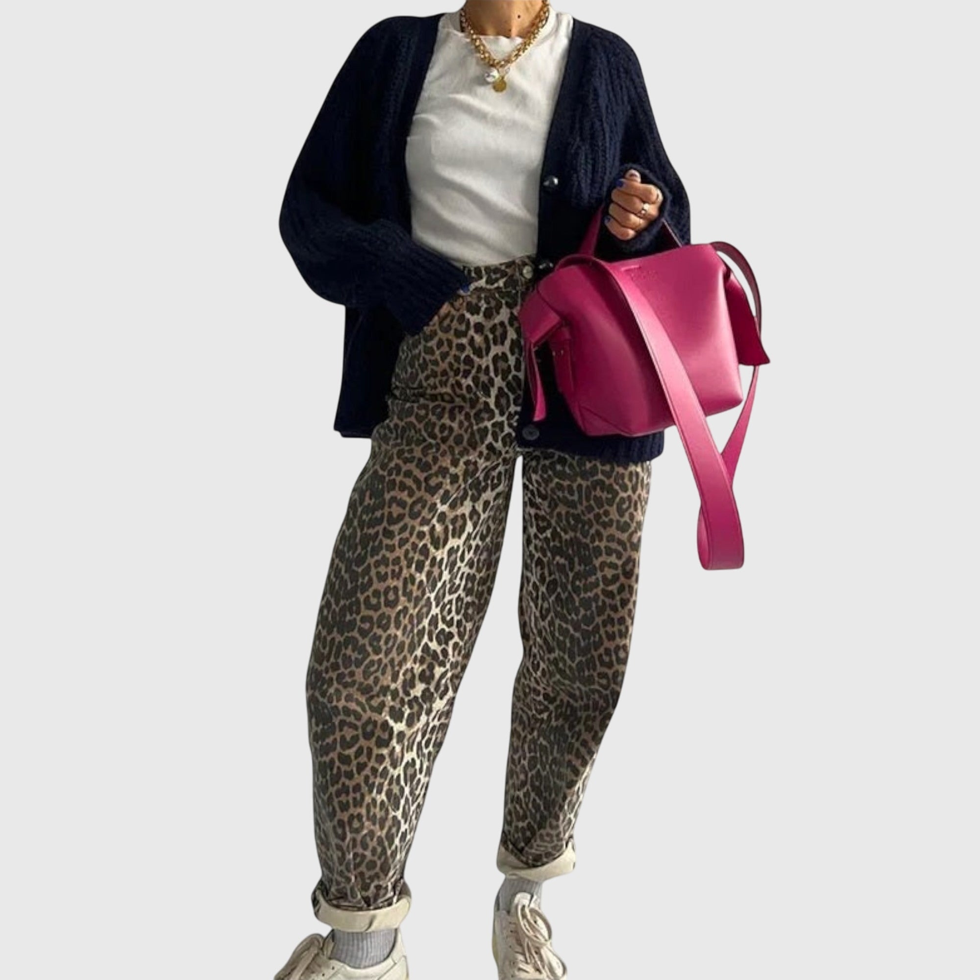 Chandra | Vintage Jeans med Leopardprint