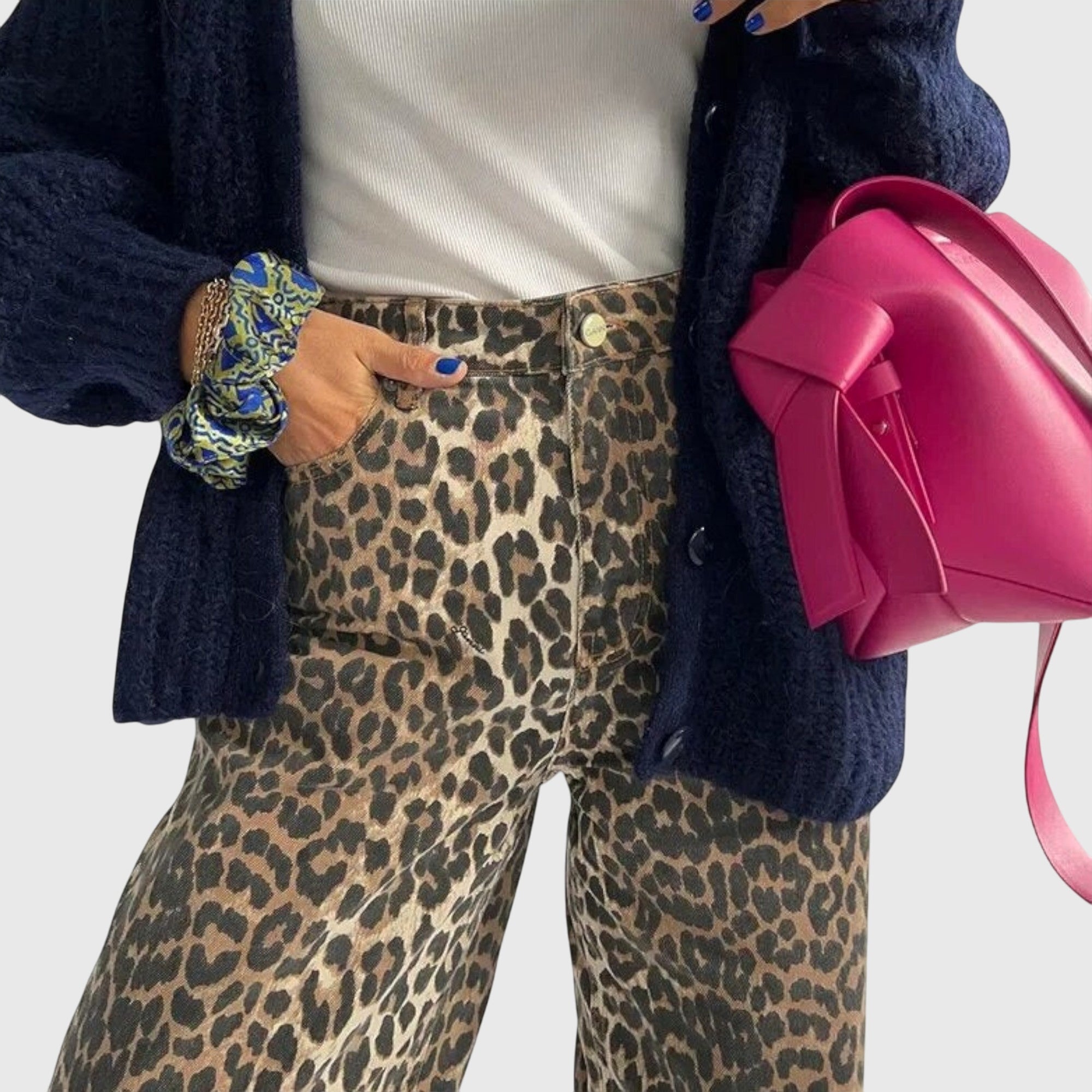 Chandra | Vintage Jeans med Leopardprint