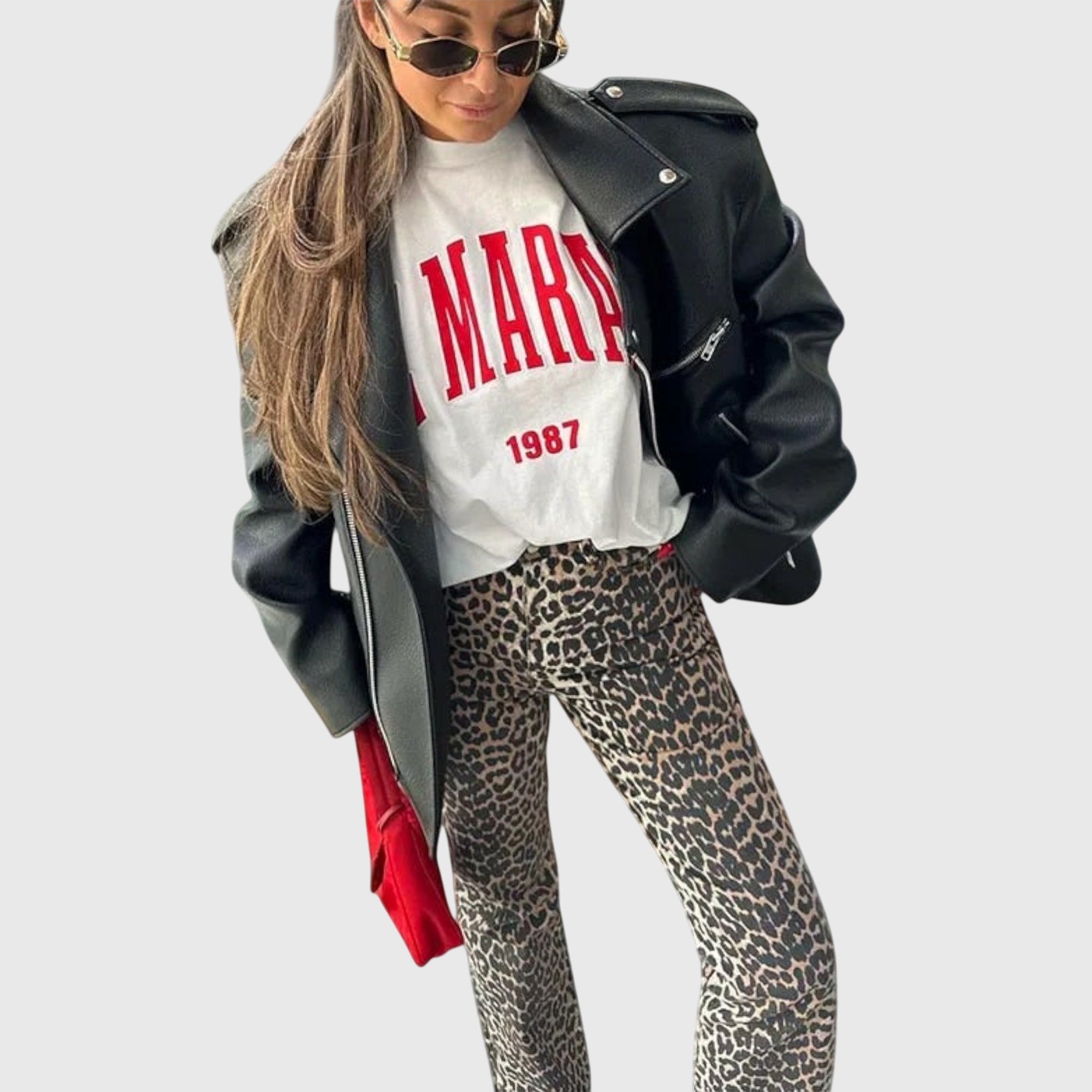 Chandra | Vintage Jeans med Leopardprint